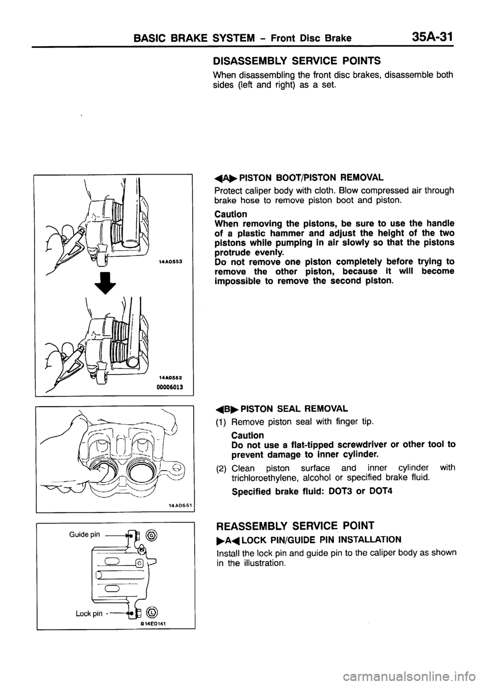 MITSUBISHI PAJERO SPORT 1999  Workshop Manual 