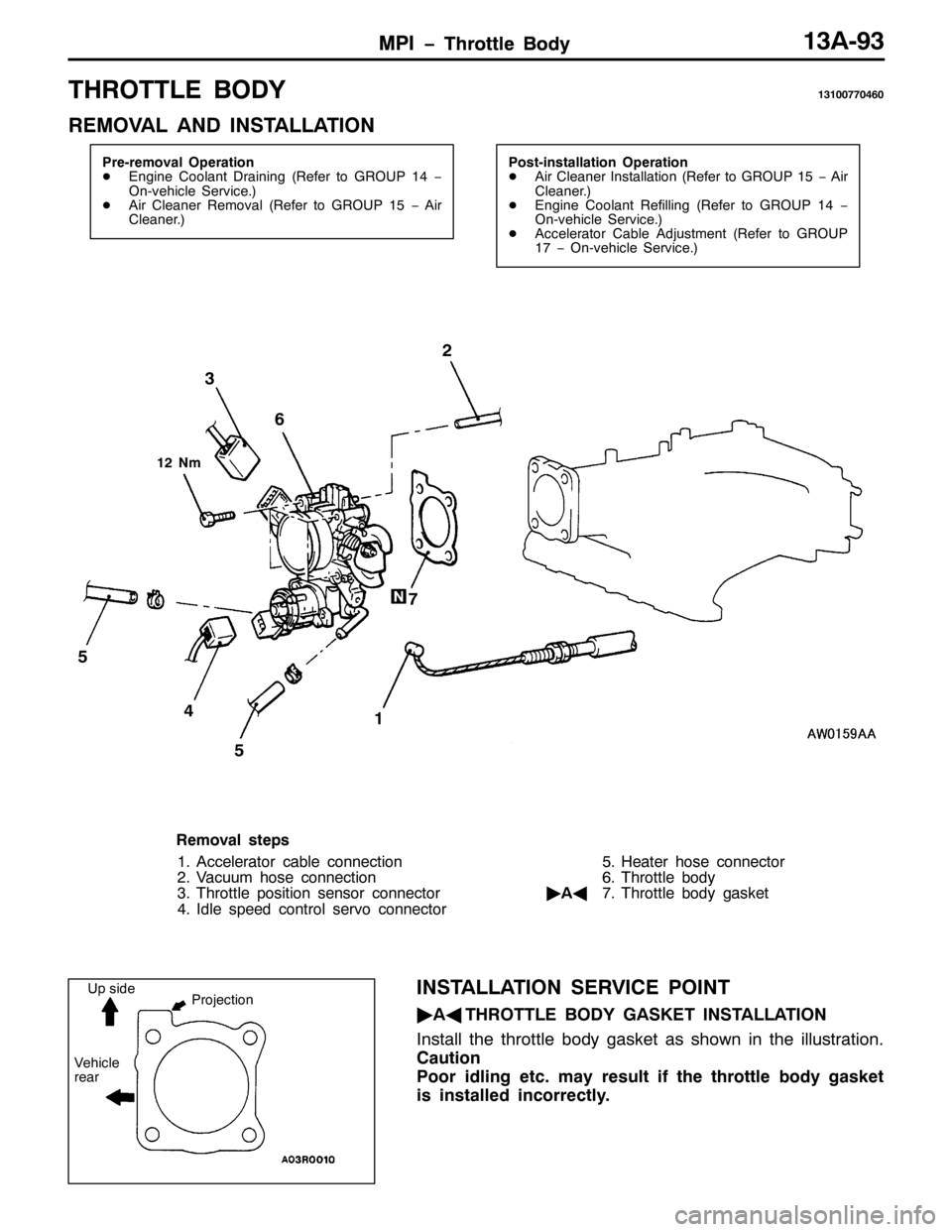 MITSUBISHI PAJERO SPORT 1998 Workshop Manual 03, ï7KURWWOH %RG\03, ï7KURWWOH %RG\46$0<6
7+5277/( %2<46433::3793
5(029$/ $1 ,167$//$7,21
3UH0UHPRYDO 2SHUDWLRQ
-(QJLQH &RRODQW UDLQLQJ+5HIHU WR *528347ï
2Q0YHKLFOH 6HUYLFH1,
-$LU &OHDQHU 5HPRY MITSUBISHI PAJERO SPORT 1998 Workshop Manual 03, ï7KURWWOH %RG\03, ï7KURWWOH %RG\46$0<6
7+5277/( %2<46433::3793
5(029$/ $1 ,167$//$7,21
3UH0UHPRYDO 2SHUDWLRQ
-(QJLQH &RRODQW UDLQLQJ+5HIHU WR *528347ï
2Q0YHKLFOH 6HUYLFH1,
-$LU &OHDQHU 5HPRY