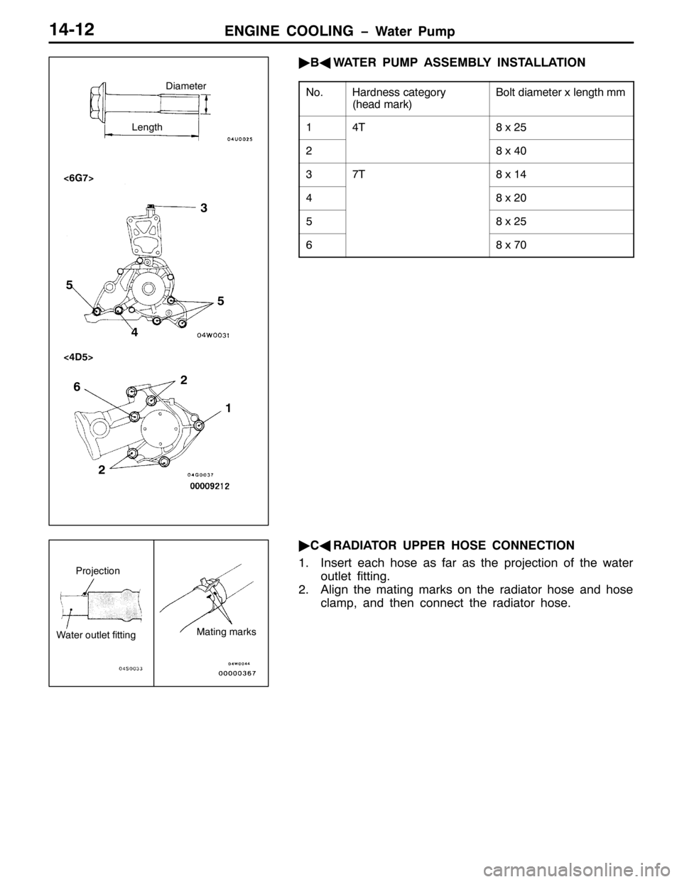MITSUBISHI PAJERO SPORT 1998 Workshop Manual (1*,1( &22/,1* ï:DW HU 3X PS47045
ò
%*
:$7(5 3803 $66(0%/< ,167$//$7,21
1R1+DUGQHVV FDWHJRU\
+KHDG PDUN,%ROW GLDPHWHU [ OHQJWK PP
477;[58
5;[73
6:7;[47
7;[53
8;[58
9;[:3
ò
&*
5$,$725 833(5 +26( &2 MITSUBISHI PAJERO SPORT 1998 Workshop Manual (1*,1( &22/,1* ï:DW HU 3X PS47045
ò
%*
:$7(5 3803 $66(0%/< ,167$//$7,21
1R1+DUGQHVV FDWHJRU\
+KHDG PDUN,%ROW GLDPHWHU [ OHQJWK PP
477;[58
5;[73
6:7;[47
7;[53
8;[58
9;[:3
ò
&*
5$,$725 833(5 +26( &2