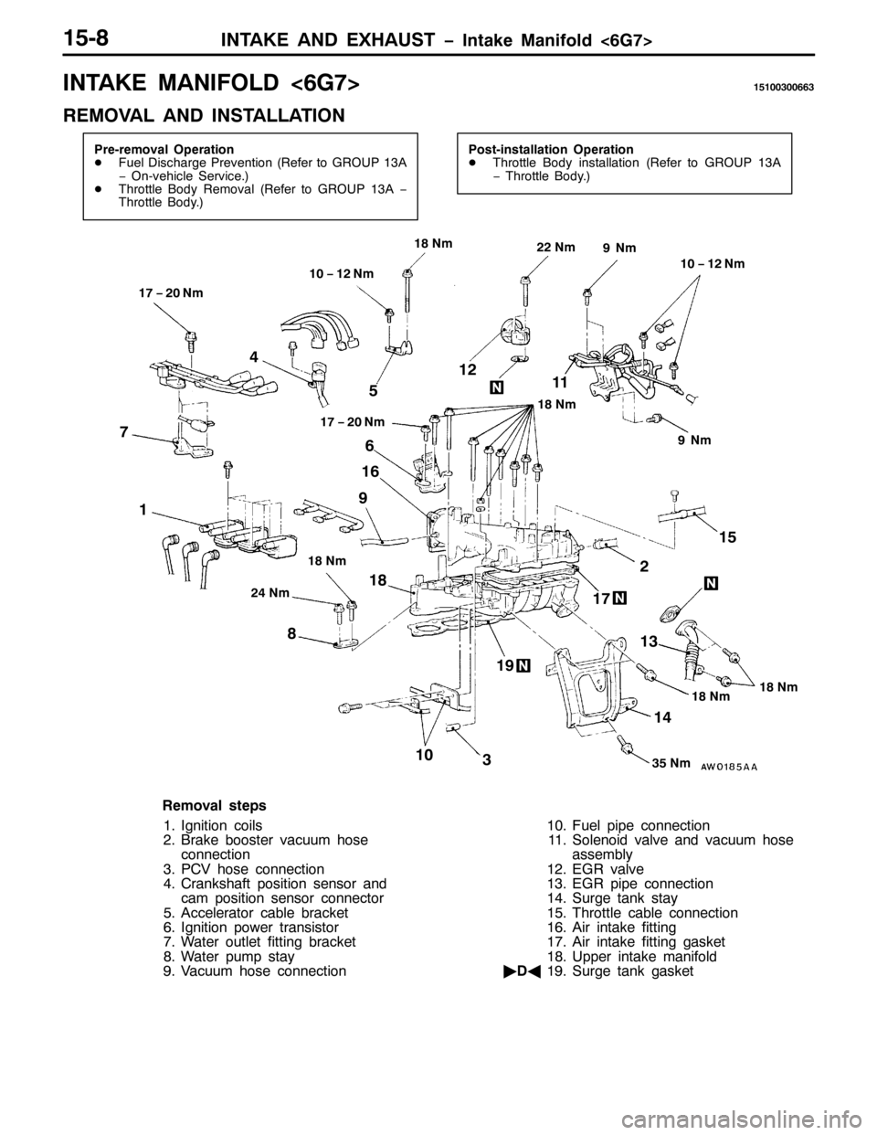 MITSUBISHI PAJERO SPORT 1998 Workshop Manual ,17$.( $1 (;+$867 ï,QWDNH 0DQLIROG?9*:!480;
,17$.( 0$1,)2/?9*:!48433633996
5(029$/ $1 ,167$//$7,21
3UH0UHPRYDO 2SHUDWLRQ
-)XHO LVFKDUJH 3UHYHQWLRQ+5HIHU WR *528346$
ï2Q0YHKLFOH 6HUYLFH1,
-7KURWW MITSUBISHI PAJERO SPORT 1998 Workshop Manual ,17$.( $1 (;+$867 ï,QWDNH 0DQLIROG?9*:!480;
,17$.( 0$1,)2/?9*:!48433633996
5(029$/ $1 ,167$//$7,21
3UH0UHPRYDO 2SHUDWLRQ
-)XHO LVFKDUJH 3UHYHQWLRQ+5HIHU WR *528346$
ï2Q0YHKLFOH 6HUYLFH1,
-7KURWW