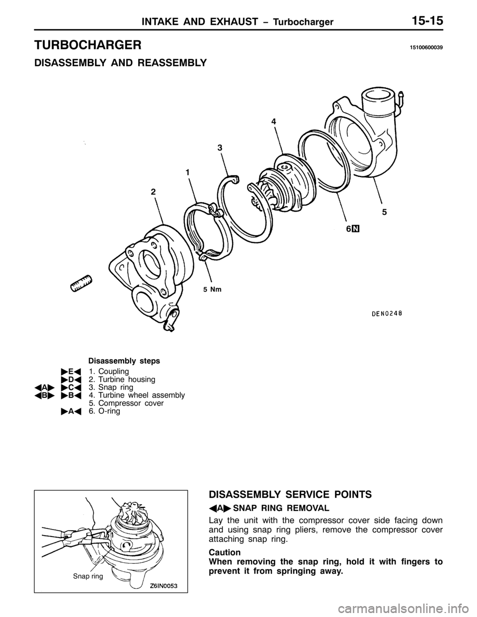 MITSUBISHI PAJERO SPORT 1998 Workshop Manual ,17$.( $1 (;+$867 ï7XUERFKDUJHU48048
785%2&+$5*(54843393336<
,6$66(0%/< $1 5($66(0%/<
5
81P
98 7
6
4
LVDVVHPEO\ VWHSV
ò
(*41&RXSOLQJ
ò
*517XUELQH KRXVLQJ
*
$òò
&*616QDS ULQJ
*
%òò
%*717XUE MITSUBISHI PAJERO SPORT 1998 Workshop Manual ,17$.( $1 (;+$867 ï7XUERFKDUJHU48048
785%2&+$5*(54843393336<
,6$66(0%/< $1 5($66(0%/<
5
81P
98 7
6
4
LVDVVHPEO\ VWHSV
ò
(*41&RXSOLQJ
ò
*517XUELQH KRXVLQJ
*
$òò
&*616QDS ULQJ
*
%òò
%*717XUE