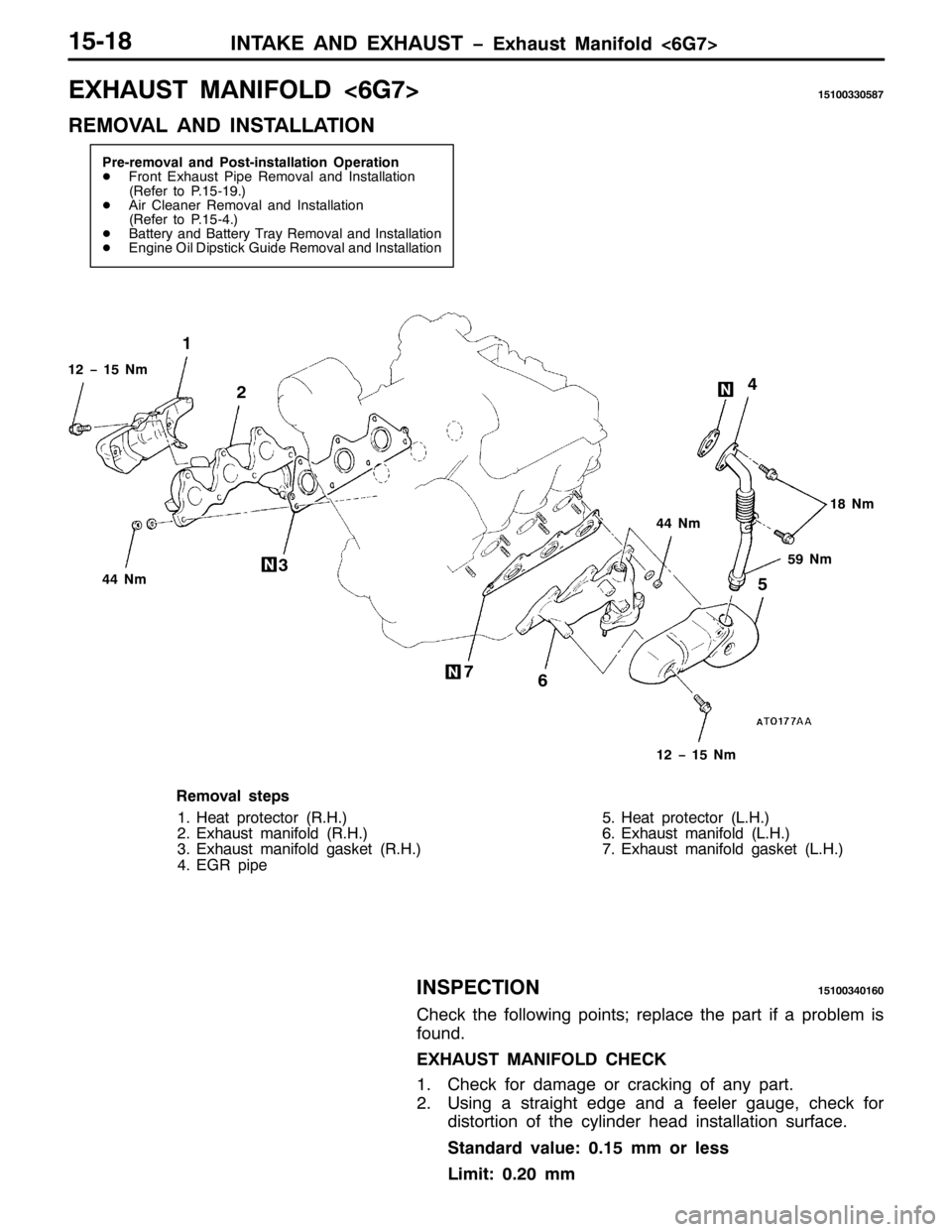 MITSUBISHI PAJERO SPORT 1998 Workshop Manual ,17$.( $1 (;+$867 ï([KDXVW 0DQLIROG?9*:!4804;
(;+$867 0$1,)2/?9*:!484336638;:
5(029$/ $1 ,167$//$7,21
3UH0UHPRYDO DQG 3RVW0LQVWDOODWLRQ 2SHUDWLRQ
-)URQW ([KDXVW 3LSH 5HPRYDO DQG ,QVWDOODWLRQ
+5HIH MITSUBISHI PAJERO SPORT 1998 Workshop Manual ,17$.( $1 (;+$867 ï([KDXVW 0DQLIROG?9*:!4804;
(;+$867 0$1,)2/?9*:!484336638;:
5(029$/ $1 ,167$//$7,21
3UH0UHPRYDO DQG 3RVW0LQVWDOODWLRQ 2SHUDWLRQ
-)URQW ([KDXVW 3LSH 5HPRYDO DQG ,QVWDOODWLRQ
+5HIH