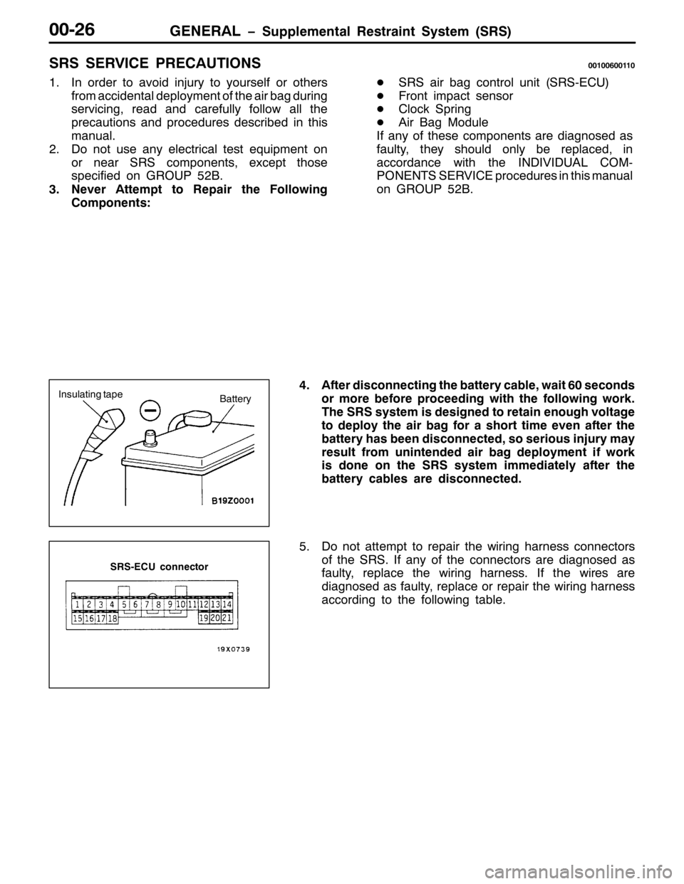 MITSUBISHI PAJERO SPORT 1998 Owners Manual *(1(5$/ ï6XSSOHPHQWDO 5HVWUDLQW 6\VWHP+656,33059
656 6(59,&( 35(&$87,21633433933443
41,Q RUGHU WR DYRLG LQMXU\ WR \RXUVHOI RU RWKHUV
IURP DFFLGHQWDO GHSOR\PHQW RI WKH DLU EDJ GXULQJ
VHUYLFLQJ/UHDG DQ MITSUBISHI PAJERO SPORT 1998 Owners Manual *(1(5$/ ï6XSSOHPHQWDO 5HVWUDLQW 6\VWHP+656,33059
656 6(59,&( 35(&$87,21633433933443
41,Q RUGHU WR DYRLG LQMXU\ WR \RXUVHOI RU RWKHUV
IURP DFFLGHQWDO GHSOR\PHQW RI WKH DLU EDJ GXULQJ
VHUYLFLQJ/UHDG DQ