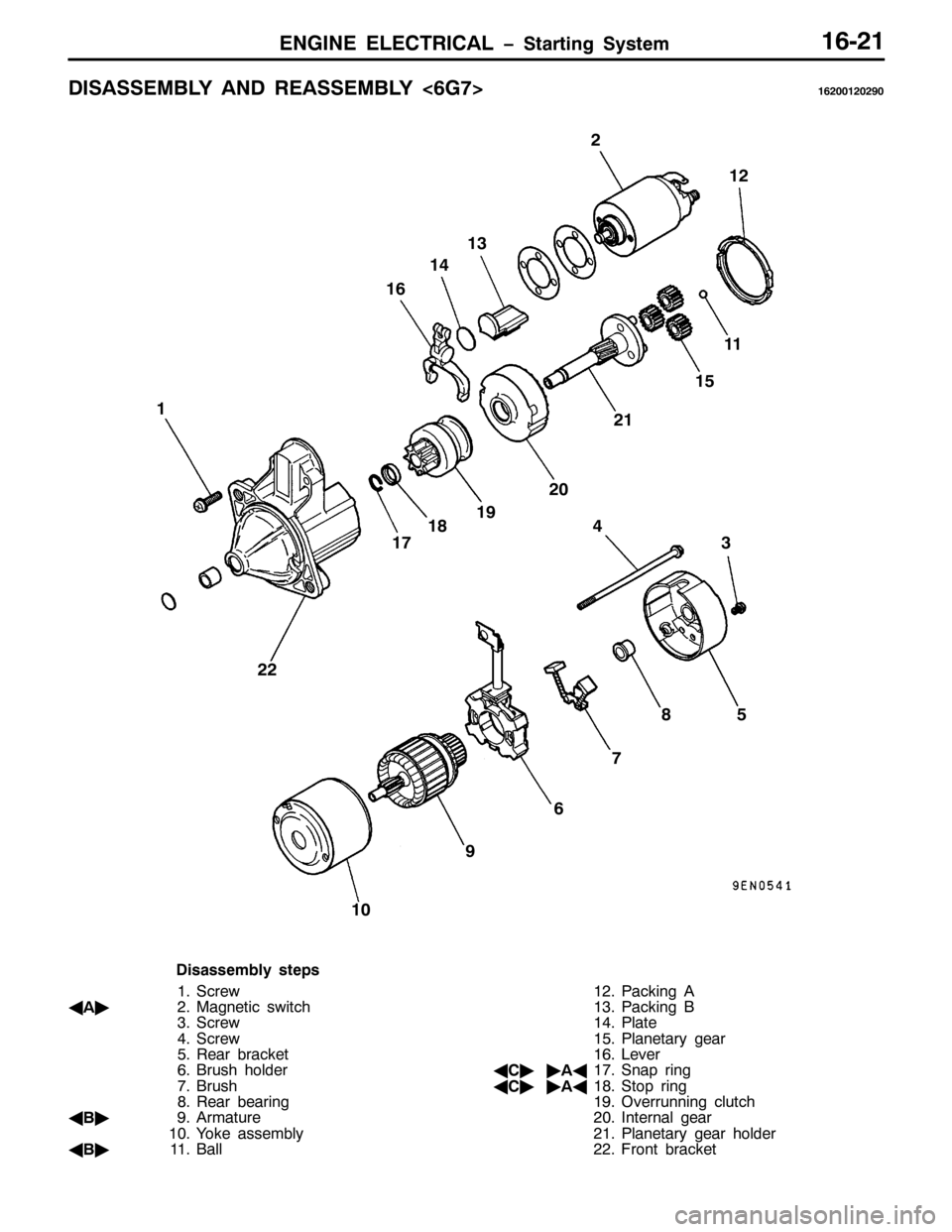 MITSUBISHI PAJERO SPORT 1998 Workshop Manual (1*,1( (/(&75,&$/ ï6WDUWLQJ 6\VWHP49054
,6$66(0%/< $1 5($66(0%/<?9*:!495334535<3
48 4645 5
44
4
4<53 47
43< 4;
4: 49
54
7
6
8
:
9; 55
LVDVVHPEO\ VWHSV
416FUHZ
*
$ò510DJQHWLF VZLWFK
616FUHZ
716FUH MITSUBISHI PAJERO SPORT 1998 Workshop Manual (1*,1( (/(&75,&$/ ï6WDUWLQJ 6\VWHP49054
,6$66(0%/< $1 5($66(0%/<?9*:!495334535<3
48 4645 5
44
4
4<53 47
43< 4;
4: 49
54
7
6
8
:
9; 55
LVDVVHPEO\ VWHSV
416FUHZ
*
$ò510DJQHWLF VZLWFK
616FUHZ
716FUH