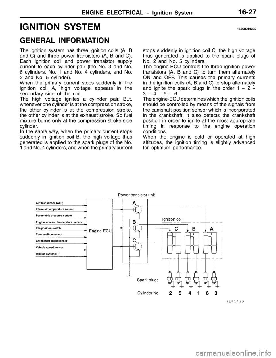 MITSUBISHI PAJERO SPORT 1998 Workshop Manual (1*,1( (/(&75,&$/ ï,JQLWLRQ 6\VWHP4905:
,*1,7,21 6<67(0496333436<5
*(1(5$/ ,1)250$7,21
7KH LJQLWLRQ V\VWHP KDV WKUHH LJQLWLRQ FRLOV+$/%
DQG &,DQG WKUHH SRZHU WUDQVLVWRUV+$/% DQG &,1
(DFK LJQLWLRQ FRL MITSUBISHI PAJERO SPORT 1998 Workshop Manual (1*,1( (/(&75,&$/ ï,JQLWLRQ 6\VWHP4905:
,*1,7,21 6<67(0496333436<5
*(1(5$/ ,1)250$7,21
7KH LJQLWLRQ V\VWHP KDV WKUHH LJQLWLRQ FRLOV+$/%
DQG &,DQG WKUHH SRZHU WUDQVLVWRUV+$/% DQG &,1
(DFK LJQLWLRQ FRL