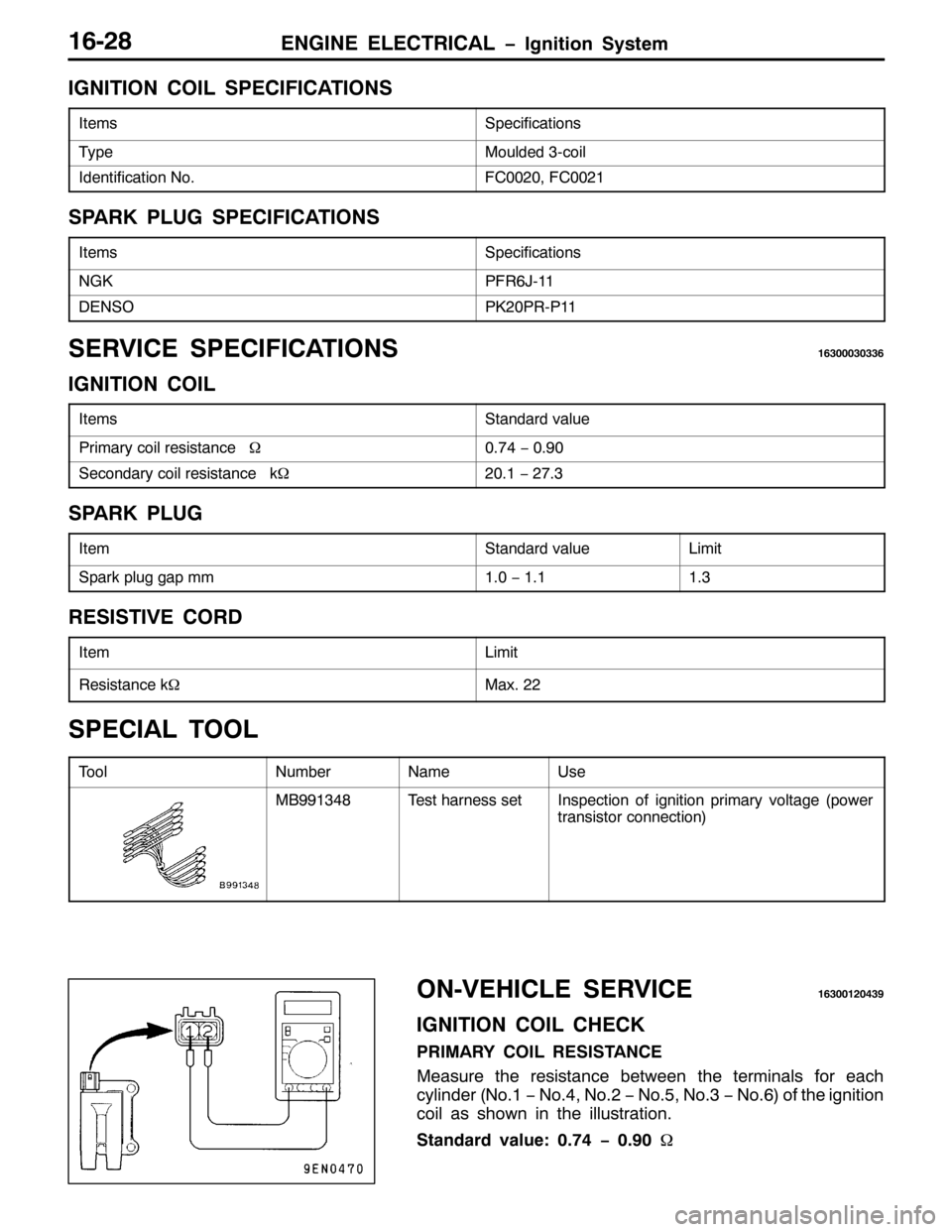 MITSUBISHI PAJERO SPORT 1998 Workshop Manual (1*,1( (/(&75,&$/ ï,JQLWLRQ 6\VWHP4905;
,*1,7,21 &2,/ 63(&,),&$7,216
,WHPV6SHFLILFDWLRQV
7\SH0RXOGHG60FRLO
,GHQWLILFDWLRQ 1R1)&3353/)&3354
63$5. 3/8* 63(&,),&$7,216
,WHPV6SHFLILFDWLRQV
1*.3)59-044
( MITSUBISHI PAJERO SPORT 1998 Workshop Manual (1*,1( (/(&75,&$/ ï,JQLWLRQ 6\VWHP4905;
,*1,7,21 &2,/ 63(&,),&$7,216
,WHPV6SHFLILFDWLRQV
7\SH0RXOGHG60FRLO
,GHQWLILFDWLRQ 1R1)&3353/)&3354
63$5. 3/8* 63(&,),&$7,216
,WHPV6SHFLILFDWLRQV
1*.3)59-044
(