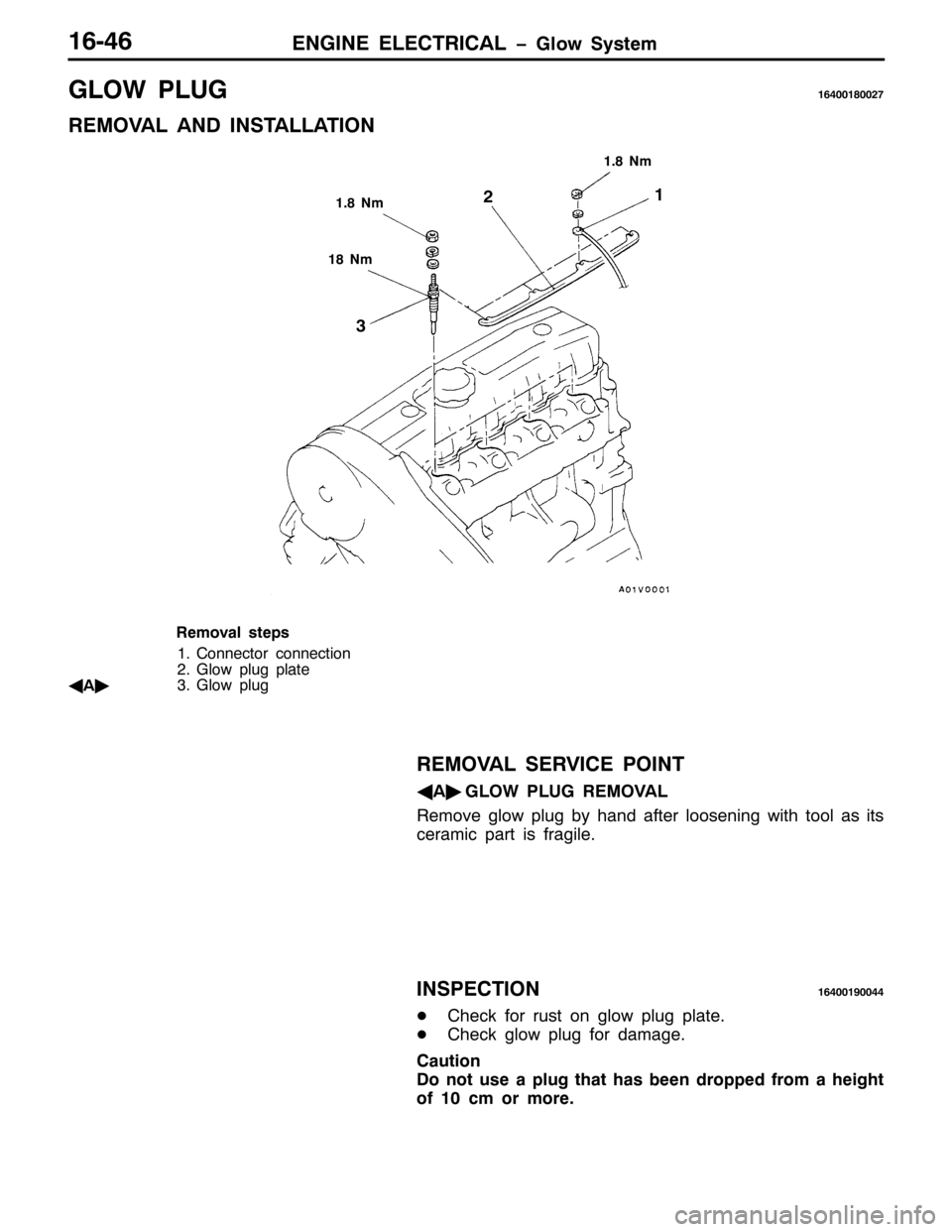 MITSUBISHI PAJERO SPORT 1998 Workshop Manual (1*,1( (/(&75,&$/ ï*ORZ 6\VWHP49079
*/2: 3/8*497334;335:
5(029$/ $1 ,167$//$7,21
41;1P
4;1P
4
5
6
41;1P
5HPRYDO VWHSV
41&RQQHFWRU FRQQHFWLRQ
51*ORZ SOXJ SODWH
*
$ò61*ORZ SOXJ
5(029$/ 6(59,&( 32,17
MITSUBISHI PAJERO SPORT 1998 Workshop Manual (1*,1( (/(&75,&$/ ï*ORZ 6\VWHP49079
*/2: 3/8*497334;335:
5(029$/ $1 ,167$//$7,21
41;1P
4;1P
4
5
6
41;1P
5HPRYDO VWHSV
41&RQQHFWRU FRQQHFWLRQ
51*ORZ SOXJ SODWH
*
$ò61*ORZ SOXJ
5(029$/ 6(59,&( 32,17