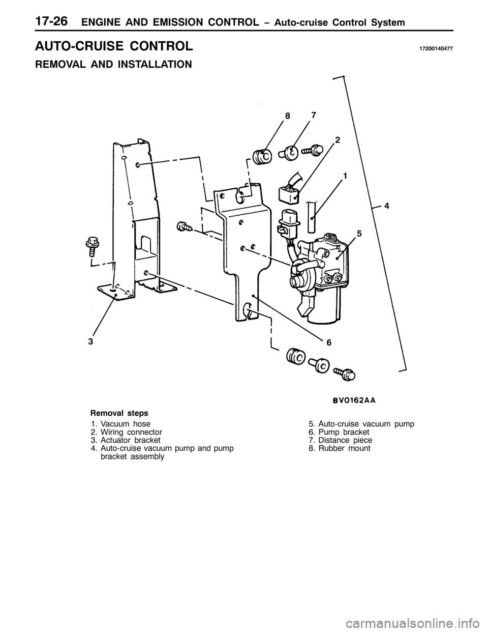 MITSUBISHI PAJERO SPORT 1998 Workshop Manual (1*,1( $1 (0,66,21 &21752/ ï$XWR0FUXLVH &RQWURO 6\VWHP4:059
$8720&58,6( &21752/4:5334737::
5(029$/ $1 ,167$//$7,21
4 5
8 :
;
97
6
5HPRYDO VWHSV
419DFXXP KRVH
51:LULQJ FRQQHFWRU
61$FWXDWRU EUDFNHW
7 MITSUBISHI PAJERO SPORT 1998 Workshop Manual (1*,1( $1 (0,66,21 &21752/ ï$XWR0FUXLVH &RQWURO 6\VWHP4:059
$8720&58,6( &21752/4:5334737::
5(029$/ $1 ,167$//$7,21
4 5
8 :
;
97
6
5HPRYDO VWHSV
419DFXXP KRVH
51:LULQJ FRQQHFWRU
61$FWXDWRU EUDFNHW
7