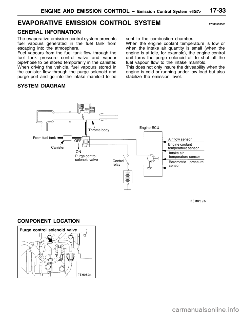 MITSUBISHI PAJERO SPORT 1998 Workshop Manual (1*,1( $1 (0,66,21 &21752/ ï(PLVVLRQ &RQWURO 6\VWHP?9*:!
3XUJH FRQWURO VROHQRLG YDOYH
4:066
(9$325$7,9( (0,66,21 &21752/ 6<67(04:633843894
*(1(5$/ ,1)250$7,21
7KH HYDSRUDWLYH HPLVVLRQ FRQWURO V\VWHP MITSUBISHI PAJERO SPORT 1998 Workshop Manual (1*,1( $1 (0,66,21 &21752/ ï(PLVVLRQ &RQWURO 6\VWHP?9*:!
3XUJH FRQWURO VROHQRLG YDOYH
4:066
(9$325$7,9( (0,66,21 &21752/ 6<67(04:633843894
*(1(5$/ ,1)250$7,21
7KH HYDSRUDWLYH HPLVVLRQ FRQWURO V\VWHP