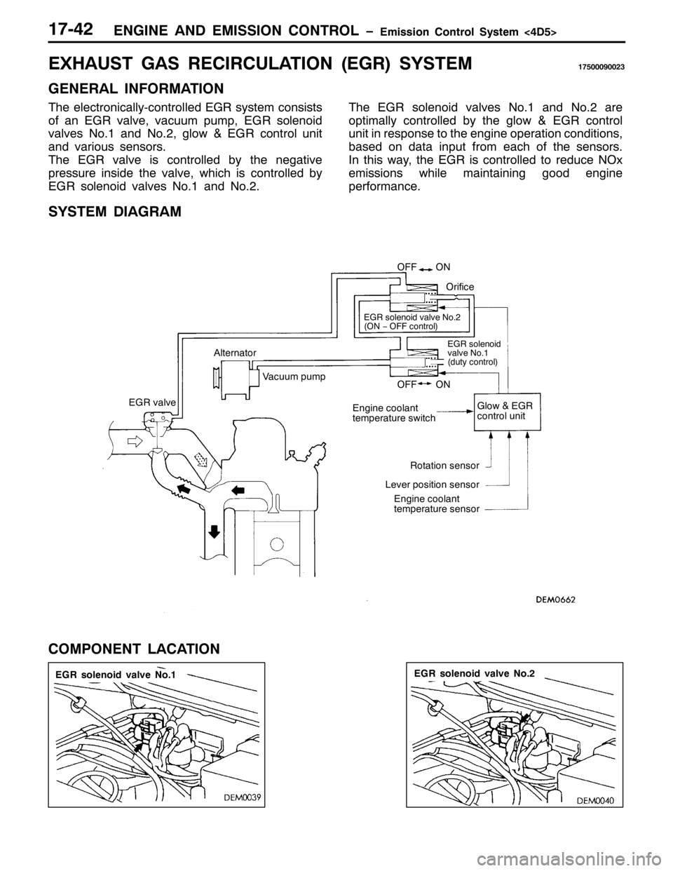 MITSUBISHI PAJERO SPORT 1998 Workshop Manual (1*,1( $1 (0,66,21 &21752/ ï(PLVVLRQ &RQWURO 6\VWHP?78!
(*5 VROHQRLG YDOYH 1R14(*5 VROHQRLG YDOYH 1R15
4:075
(;+$867 *$6 5(&,5&8/$7,21+(*5,6<67(04:8333<3356
*(1(5$/ ,1)250$7,21
7KH HOHFWURQLFDOO\0F MITSUBISHI PAJERO SPORT 1998 Workshop Manual (1*,1( $1 (0,66,21 &21752/ ï(PLVVLRQ &RQWURO 6\VWHP?78!
(*5 VROHQRLG YDOYH 1R14(*5 VROHQRLG YDOYH 1R15
4:075
(;+$867 *$6 5(&,5&8/$7,21+(*5,6<67(04:8333<3356
*(1(5$/ ,1)250$7,21
7KH HOHFWURQLFDOO\0F