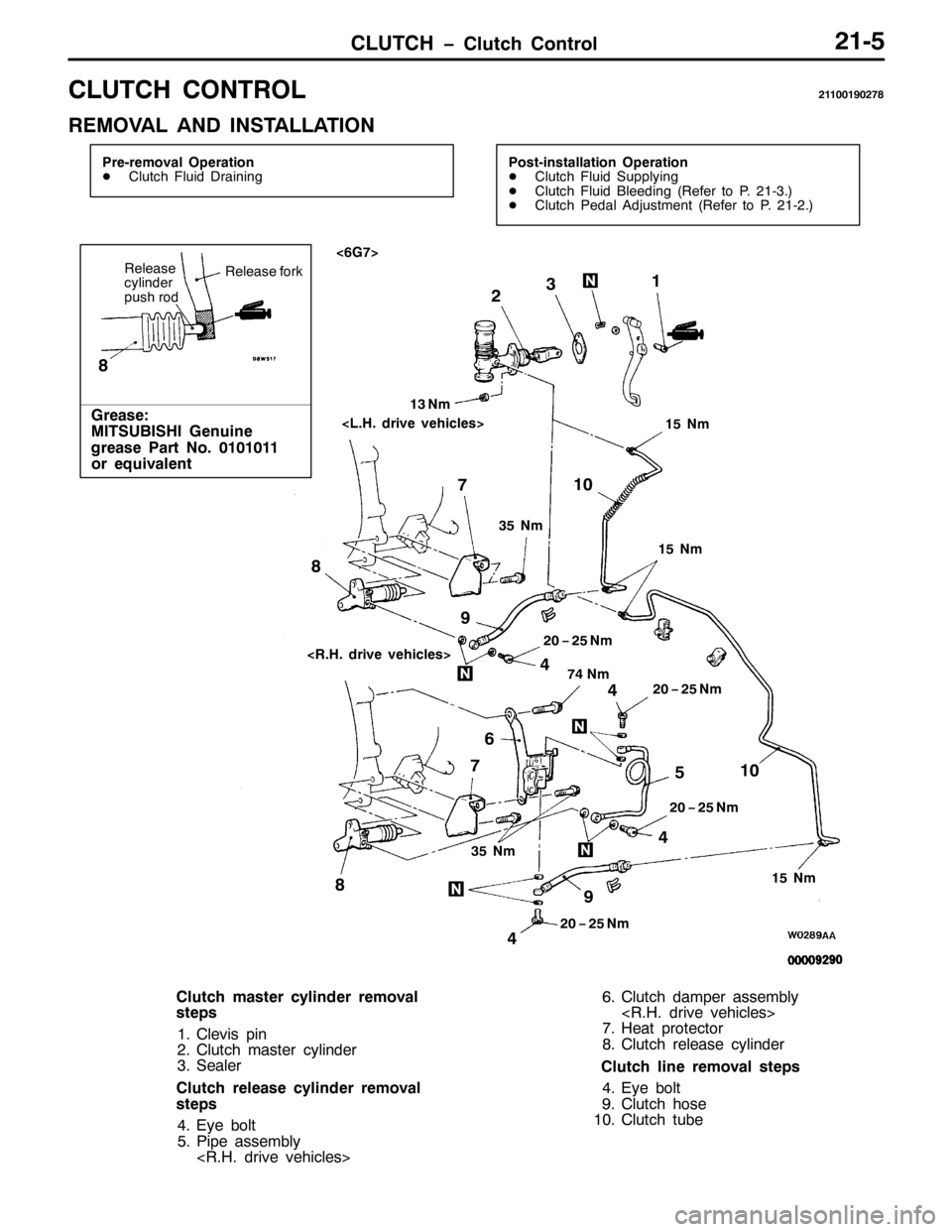 MITSUBISHI PAJERO SPORT 1998 Workshop Manual &/87&+ ï&OXWFK &RQWURO5408
&/87&+ &21752/544334<35:;
5(029$/ $1 ,167$//$7,21
3UH0UHPRYDO 2SHUDWLRQ
-&OXWFK )OXLG UDLQLQJ3RVW0LQVWDOODWLRQ 2SHUDWLRQ
-&OXWFK )OXLG 6XSSO\LQJ
-&OXWFK )OXLG %OHHGLQJ+5H MITSUBISHI PAJERO SPORT 1998 Workshop Manual &/87&+ ï&OXWFK &RQWURO5408
&/87&+ &21752/544334<35:;
5(029$/ $1 ,167$//$7,21
3UH0UHPRYDO 2SHUDWLRQ
-&OXWFK )OXLG UDLQLQJ3RVW0LQVWDOODWLRQ 2SHUDWLRQ
-&OXWFK )OXLG 6XSSO\LQJ
-&OXWFK )OXLG %OHHGLQJ+5H