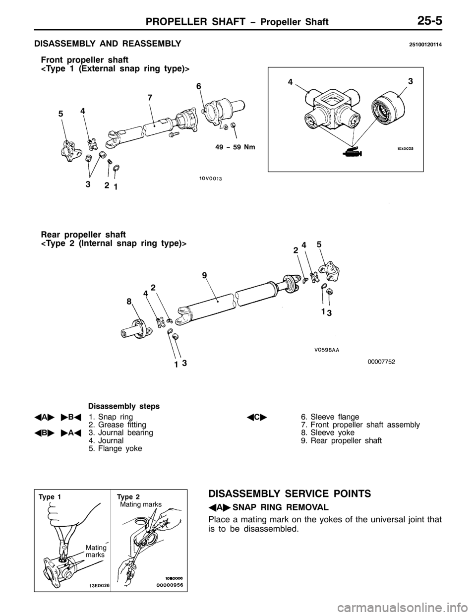 MITSUBISHI PAJERO SPORT 1998 Workshop Manual 3523(//(5 6+$)7 ï3URSHOOHU 6KDIW5808
,6$66(0%/< $1 5($66(0%/<58433453447
)URQW SURSHOOHU VKDIW
?7\ S H4+([WHUQDO VQDS ULQJ W\SH,!
5HDU SURSHOOHU VKDIW
?7\ S H5+,QWHUQDO VQDS ULQJ W\SH,!
7<ï8<1P
4 MITSUBISHI PAJERO SPORT 1998 Workshop Manual 3523(//(5 6+$)7 ï3URSHOOHU 6KDIW5808
,6$66(0%/< $1 5($66(0%/<58433453447
)URQW SURSHOOHU VKDIW
?7\ S H4+([WHUQDO VQDS ULQJ W\SH,!
5HDU SURSHOOHU VKDIW
?7\ S H5+,QWHUQDO VQDS ULQJ W\SH,!
7<ï8<1P
4