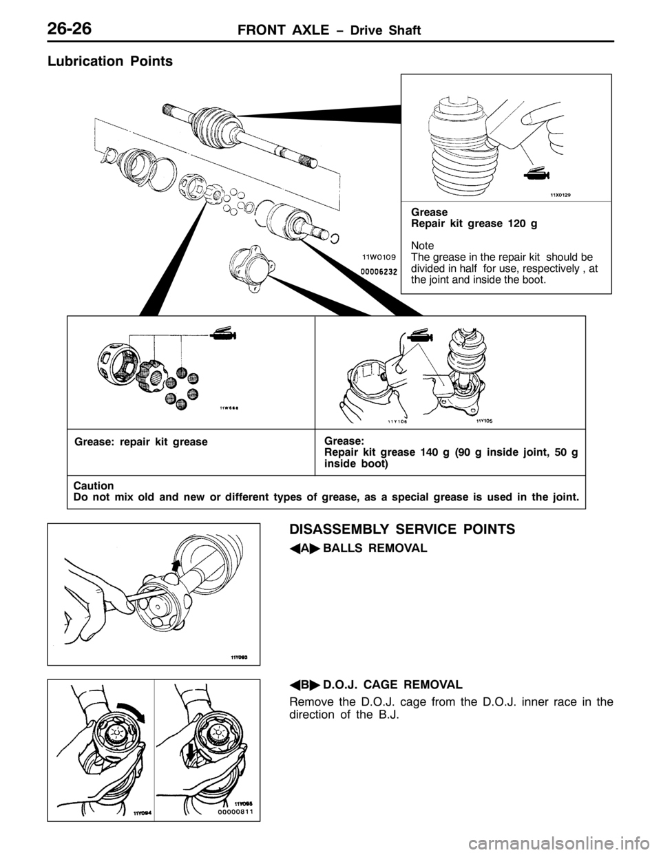 MITSUBISHI PAJERO SPORT 1998 Workshop Manual )5217 $;/( ïULYH 6KDIW59059
/XEULFDWLRQ 3RLQWV
*UHDVH=UHSDLU NLW JUHDVH
&DXWLRQ
R QRW PL[ ROG DQG QHZ RU GLIIHUHQW W\SHV RI JUHDVH/DV D VSHFLDO JUHDVH LV XVHG LQ WKHMRLQW1 *UHDVH=
5HSDLU NLW JUHDVH MITSUBISHI PAJERO SPORT 1998 Workshop Manual )5217 $;/( ïULYH 6KDIW59059
/XEULFDWLRQ 3RLQWV
*UHDVH=UHSDLU NLW JUHDVH
&DXWLRQ
R QRW PL[ ROG DQG QHZ RU GLIIHUHQW W\SHV RI JUHDVH/DV D VSHFLDO JUHDVH LV XVHG LQ WKHMRLQW1 *UHDVH=
5HSDLU NLW JUHDVH