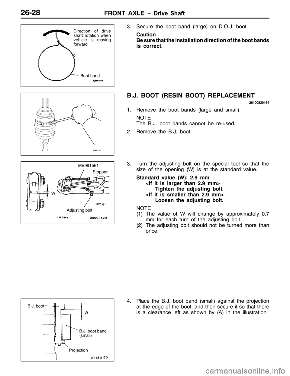 MITSUBISHI PAJERO SPORT 1998 Workshop Manual )5217 $;/( ïULYH 6KDIW5905;
616HFXUH WKH ERRW EDQG+ODUJH,RQ 121-1ERRW1
&DXWLRQ
%H VXUH WKDW WKH LQVWDOODWLRQ GLUHFWLRQ RI WKH ERRW EDQGV
LV FRUUHFW1
%1-1%227+5(6,1 %227,5(3/$&(0(17
59433853497
415H MITSUBISHI PAJERO SPORT 1998 Workshop Manual )5217 $;/( ïULYH 6KDIW5905;
616HFXUH WKH ERRW EDQG+ODUJH,RQ 121-1ERRW1
&DXWLRQ
%H VXUH WKDW WKH LQVWDOODWLRQ GLUHFWLRQ RI WKH ERRW EDQGV
LV FRUUHFW1
%1-1%227+5(6,1 %227,5(3/$&(0(17
59433853497
415H