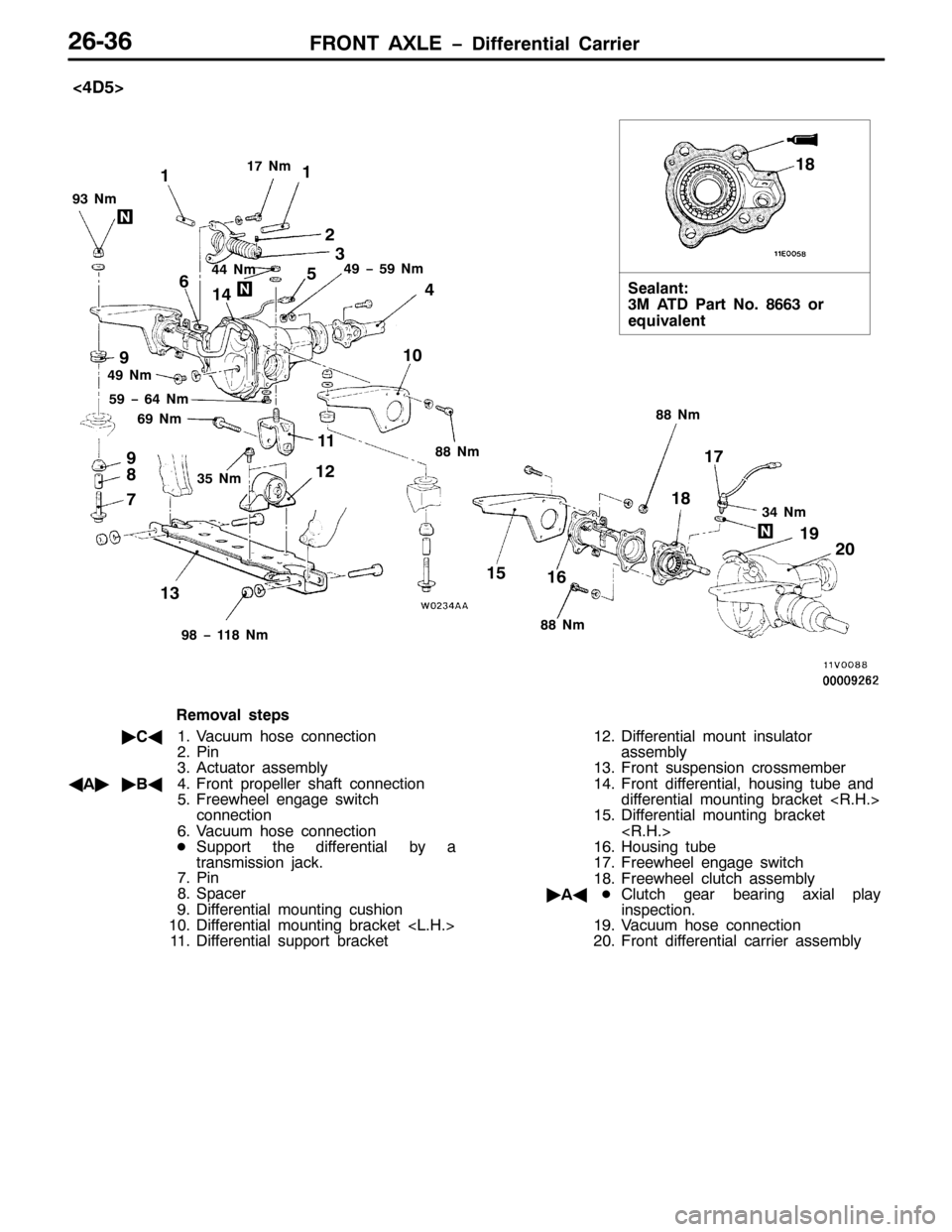 MITSUBISHI PAJERO SPORT 1998  Workshop Manual )5217 $;/( ïLIIHUHQWLDO &DUULHU59069
4
5
6
7 9
;;1P
:671P
7<ï8<1P
;43
44
48
<61P
4:1P
771P
;;1P
7<1P
9<1P
494:
4; <
<;ï44 ;1P
8<ï971P
8
;;1P
45 47
53681P
4;
?78!
4
4<
46 <
6HDODQW=
60 $7 3DUW 1
