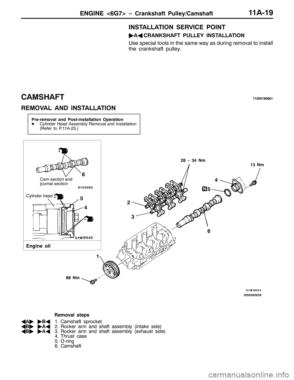 MITSUBISHI PAJERO SPORT 1998 Repair Manual (1*,1(?9*:!ï&UDQNVKDIW 3XOOH\2&DPVKDIW44$04<
,167$//$7,21 6(59,&( 32,17
ò
$*
&5$1.6+$)7 38//(< ,167$//$7,21
8VH VSHFLDO WRROV LQ WKH VDPH ZD\ DV GXULQJ UHPRYDO WR LQVWDOO
WKH FUDQNVKDIW SXOOH\1
&$06 MITSUBISHI PAJERO SPORT 1998 Repair Manual (1*,1(?9*:!ï&UDQNVKDIW 3XOOH\2&DPVKDIW44$04<
,167$//$7,21 6(59,&( 32,17
ò
$*
&5$1.6+$)7 38//(< ,167$//$7,21
8VH VSHFLDO WRROV LQ WKH VDPH ZD\ DV GXULQJ UHPRYDO WR LQVWDOO
WKH FUDQNVKDIW SXOOH\1
&$06