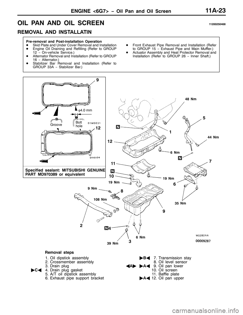MITSUBISHI PAJERO SPORT 1998 Repair Manual (1*,1(?9*:!ï2LO 3DQ DQG 2LO 6FUHHQ44$056
2,/ 3$1 $1 2,/ 6&5((14453358379;
5(029$/ $1 ,167$//$7,1
3UH0UHPRYDO DQG 3RVW0LQVWDOODWLRQ 2SHUDWLRQ
-6NLG 3ODWH DQG 8QGHU &RYHU 5HPRYDO DQG ,QVWDOODWLRQ
-(Q MITSUBISHI PAJERO SPORT 1998 Repair Manual (1*,1(?9*:!ï2LO 3DQ DQG 2LO 6FUHHQ44$056
2,/ 3$1 $1 2,/ 6&5((14453358379;
5(029$/ $1 ,167$//$7,1
3UH0UHPRYDO DQG 3RVW0LQVWDOODWLRQ 2SHUDWLRQ
-6NLG 3ODWH DQG 8QGHU &RYHU 5HPRYDO DQG ,QVWDOODWLRQ
-(Q