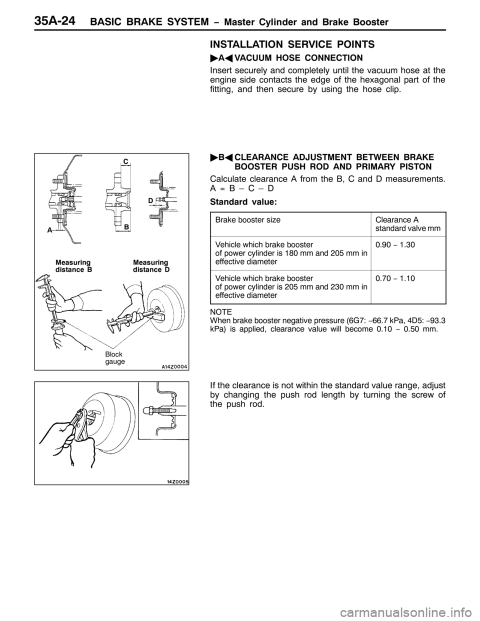 MITSUBISHI PAJERO SPORT 1998 Workshop Manual %$6,& %5$.( 6<67(0 ï0DVWHU &\OLQGHU DQG %UDNH %RRVWHU68$057
,167$//$7,21 6(59,&( 32,176
ò
$*
9$&880 +26( &211(&7,21
,QVHUW VHFXUHO\ DQG FRPSOHWHO\ XQWLO WKH YDFXXP KRVH DW WKH
HQJLQH VLGH FRQWDFWV W MITSUBISHI PAJERO SPORT 1998 Workshop Manual %$6,& %5$.( 6<67(0 ï0DVWHU &\OLQGHU DQG %UDNH %RRVWHU68$057
,167$//$7,21 6(59,&( 32,176
ò
$*
9$&880 +26( &211(&7,21
,QVHUW VHFXUHO\ DQG FRPSOHWHO\ XQWLO WKH YDFXXP KRVH DW WKH
HQJLQH VLGH FRQWDFWV W