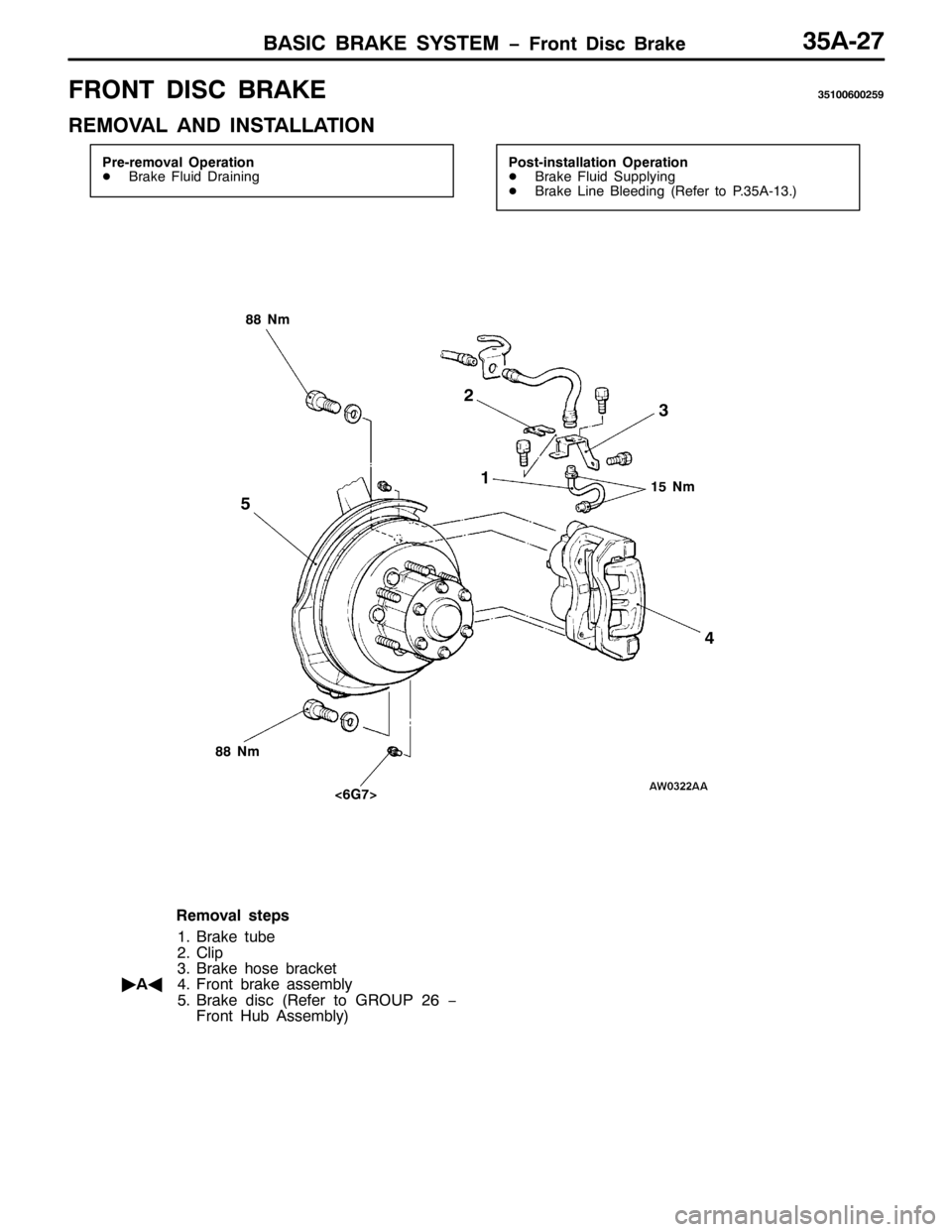 MITSUBISHI PAJERO SPORT 1998  Workshop Manual %$6,& %5$.( 6<67(0 ï)URQW LVF %UDNH68$05:
)5217 ,6& %5$.(6843393358<
5(029$/ $1 ,167$//$7,21
3UH0UHPRYDO 2SHUDWLRQ
-%UDNH )OXLG UDLQLQJ3RVW0LQVWDOODWLRQ 2SHUDWLRQ
-%UDNH )OXLG 6XSSO\LQJ
-%UDNH /L