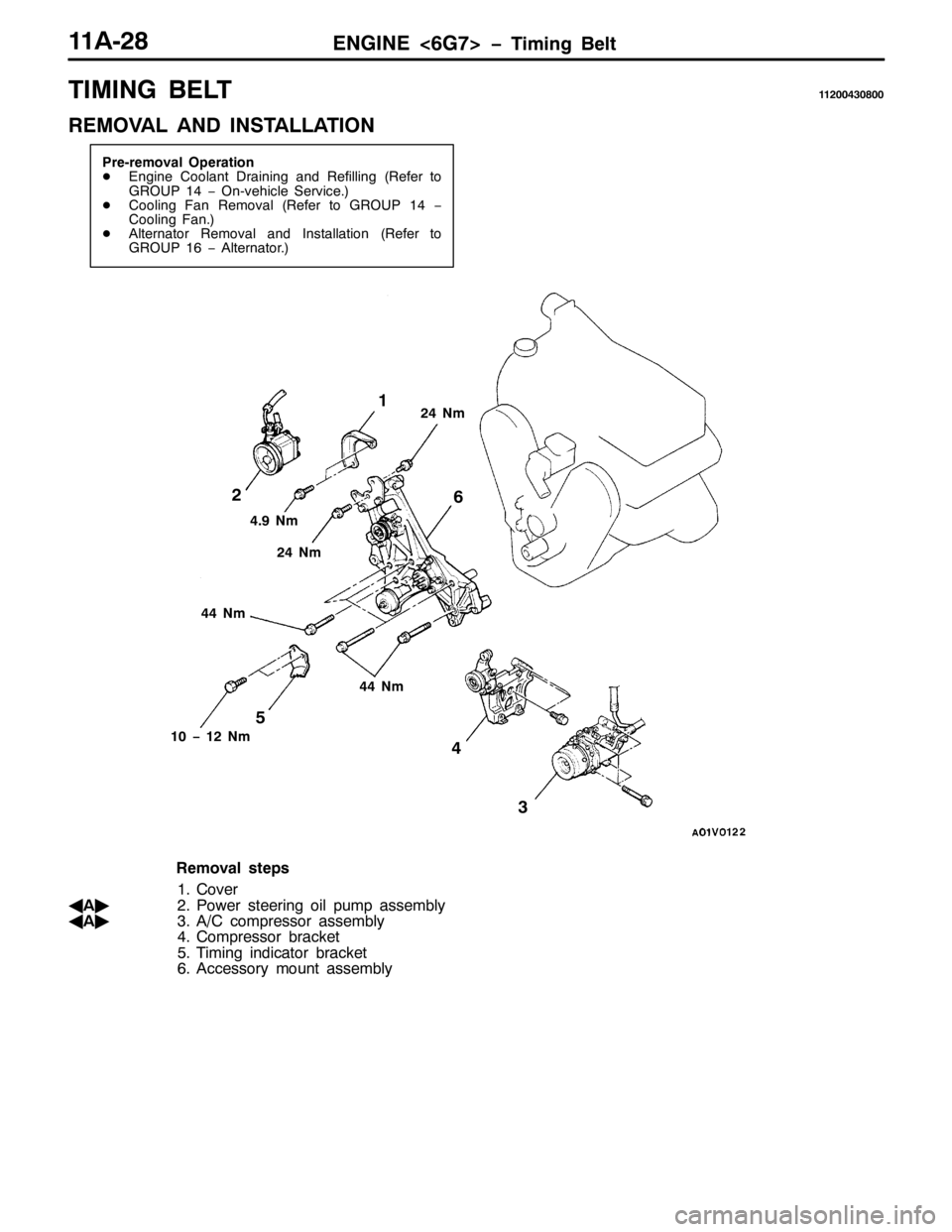 MITSUBISHI PAJERO SPORT 1998 Repair Manual (1*,1(?9*:!ï7LPLQJ %HOW44$05;
7,0,1* %(/744533763;33
5(029$/ $1 ,167$//$7,21
3UH0UHPRYDO 2SHUDWLRQ
-(QJLQH &RRODQW UDLQLQJ DQG 5HILOOLQJ+5HIHU WR
*528347ï2Q0YHKLFOH 6HUYLFH1,
-&RROLQJ )DQ 5HPRYDO+ MITSUBISHI PAJERO SPORT 1998 Repair Manual (1*,1(?9*:!ï7LPLQJ %HOW44$05;
7,0,1* %(/744533763;33
5(029$/ $1 ,167$//$7,21
3UH0UHPRYDO 2SHUDWLRQ
-(QJLQH &RRODQW UDLQLQJ DQG 5HILOOLQJ+5HIHU WR
*528347ï2Q0YHKLFOH 6HUYLFH1,
-&RROLQJ )DQ 5HPRYDO+
