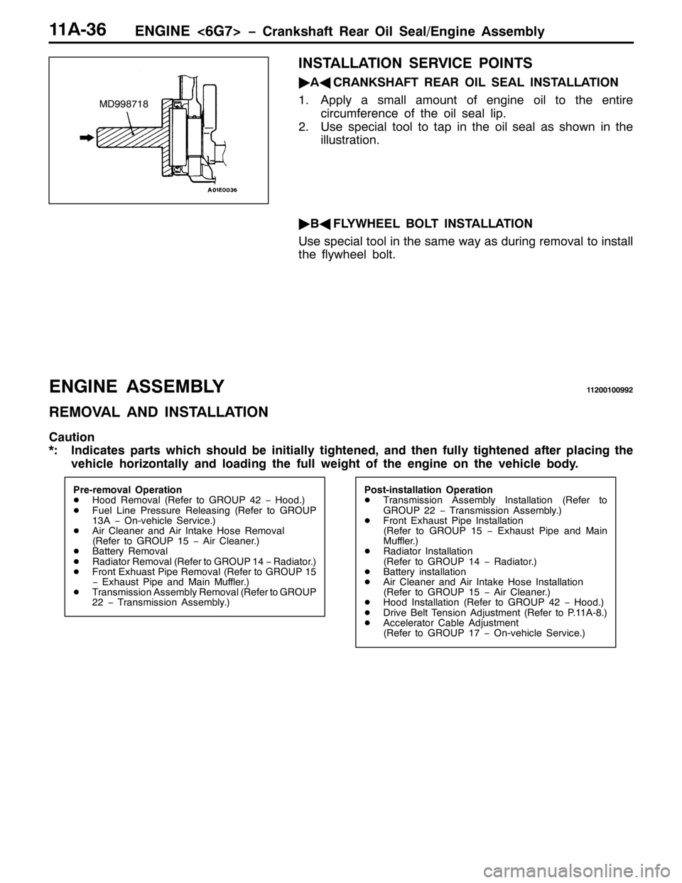 MITSUBISHI PAJERO SPORT 1998 Repair Manual (1*,1(?9*:!ï&UDQNVKDIW 5HDU 2LO 6HDO2(QJLQH $VVHPEO\44$069
,167$//$7,21 6(59,&( 32,176
ò
$*
&5$1.6+$)7 5($5 2,/ 6($/ ,167$//$7,21
41$SSO\ D VPDOO DPRXQW RI HQJLQH RLO WR WKH HQWLUH
FLUFXPIHUHQFH RI MITSUBISHI PAJERO SPORT 1998 Repair Manual (1*,1(?9*:!ï&UDQNVKDIW 5HDU 2LO 6HDO2(QJLQH $VVHPEO\44$069
,167$//$7,21 6(59,&( 32,176
ò
$*
&5$1.6+$)7 5($5 2,/ 6($/ ,167$//$7,21
41$SSO\ D VPDOO DPRXQW RI HQJLQH RLO WR WKH HQWLUH
FLUFXPIHUHQFH RI