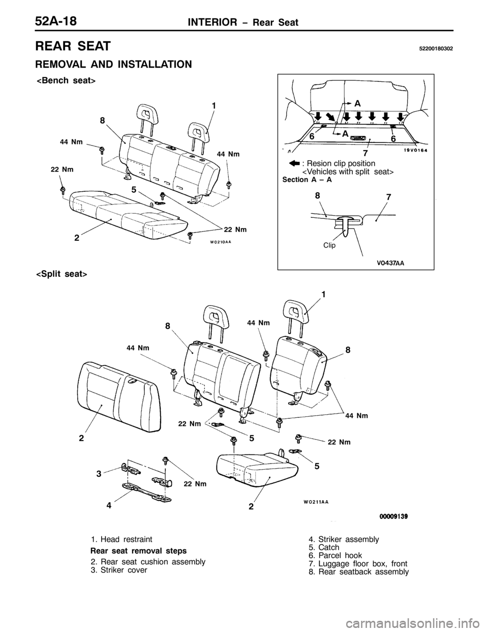 MITSUBISHI PAJERO SPORT 1998 Workshop Manual ,17(5,25 ï5HDU 6HDW85$04;
5($5 6($7855334;3635
5(029$/ $1 ,167$//$7,21
4
?%HQFK VHDW!
&OLS
?6SOLW VHDW!;
771P
4
771P
771P
551P 551P
8
6 5
771P
771P
551P
551P
551P
;
;
8
8
5 5
7$
9
;
:
6HFWLRQ $ ² $ MITSUBISHI PAJERO SPORT 1998 Workshop Manual ,17(5,25 ï5HDU 6HDW85$04;
5($5 6($7855334;3635
5(029$/ $1 ,167$//$7,21
4
?%HQFK VHDW!
&OLS
?6SOLW VHDW!;
771P
4
771P
771P
551P 551P
8
6 5
771P
771P
551P
551P
551P
;
;
8
8
5 5
7$
9
;
:
6HFWLRQ $ ² $