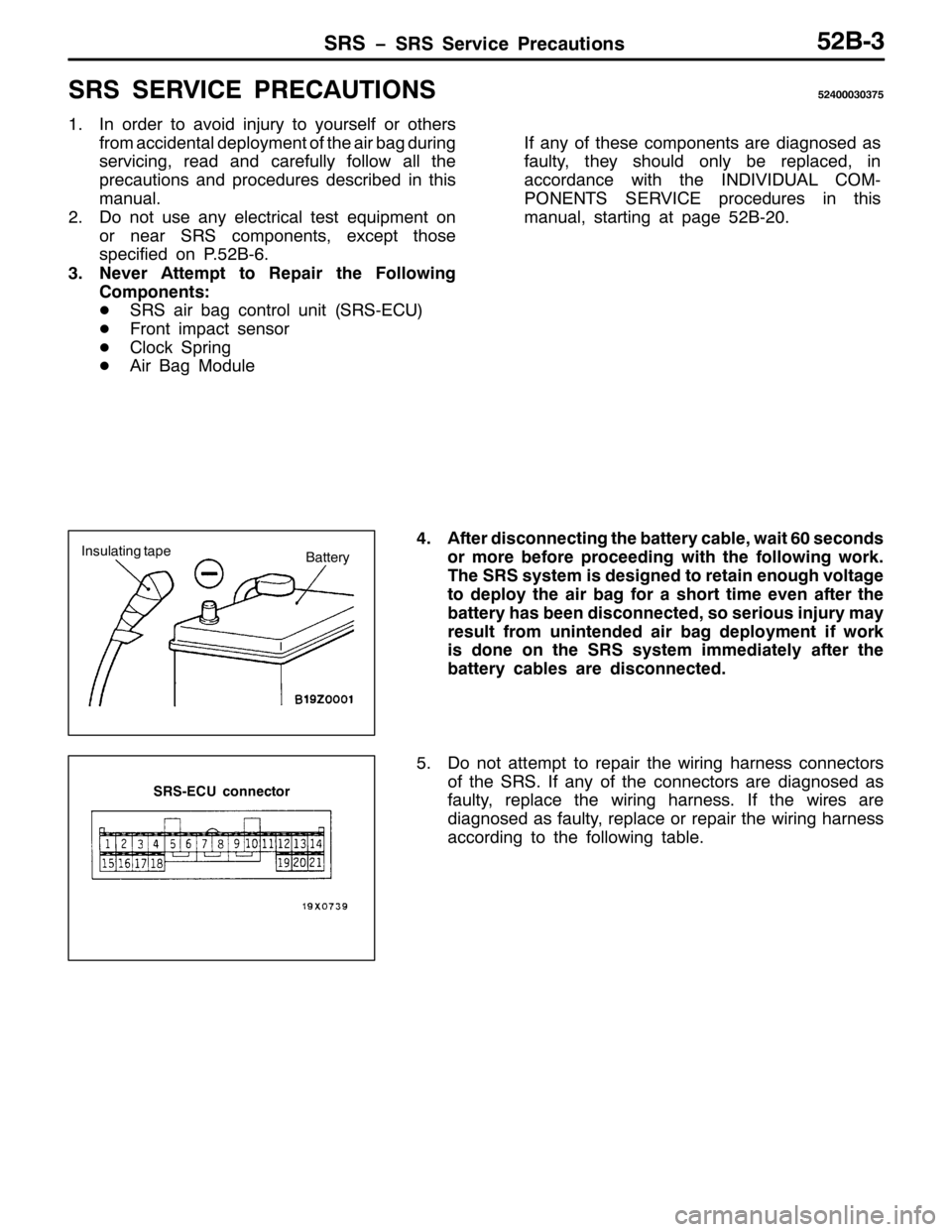 MITSUBISHI PAJERO SPORT 1998 Workshop Manual 656 ï656 6HUYLFH 3UHFDXWLRQV85%06
656 6(59,&( 35(&$87,216857333636:8
41,Q RUGHU WR DYRLG LQMXU\ WR \RXUVHOI RU RWKHUV
IURP DFFLGHQWDO GHSOR\PHQW RI WKH DLU EDJ GXULQJ
VHUYLFLQJ/UHDG DQG FDUHIXOO\ IRO MITSUBISHI PAJERO SPORT 1998 Workshop Manual 656 ï656 6HUYLFH 3UHFDXWLRQV85%06
656 6(59,&( 35(&$87,216857333636:8
41,Q RUGHU WR DYRLG LQMXU\ WR \RXUVHOI RU RWKHUV
IURP DFFLGHQWDO GHSOR\PHQW RI WKH DLU EDJ GXULQJ
VHUYLFLQJ/UHDG DQG FDUHIXOO\ IRO