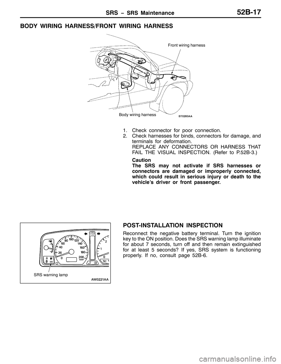 MITSUBISHI PAJERO SPORT 1998 Workshop Manual 656 ï656 0DLQWHQDQFH85%04:
%2< :,5,1* +$51(662)5217 :,5,1* +$51(66
)URQW ZLULQJ KDUQHVV
%RG\ ZLULQJ KDUQHVV
41&KHFN FRQQHFWRU IRU SRRU FRQQHFWLRQ1
51&KHFN KDUQHVVHV IRU ELQGV/FRQQHFWRUV IRU GDPDJH/D MITSUBISHI PAJERO SPORT 1998 Workshop Manual 656 ï656 0DLQWHQDQFH85%04:
%2< :,5,1* +$51(662)5217 :,5,1* +$51(66
)URQW ZLULQJ KDUQHVV
%RG\ ZLULQJ KDUQHVV
41&KHFN FRQQHFWRU IRU SRRU FRQQHFWLRQ1
51&KHFN KDUQHVVHV IRU ELQGV/FRQQHFWRUV IRU GDPDJH/D