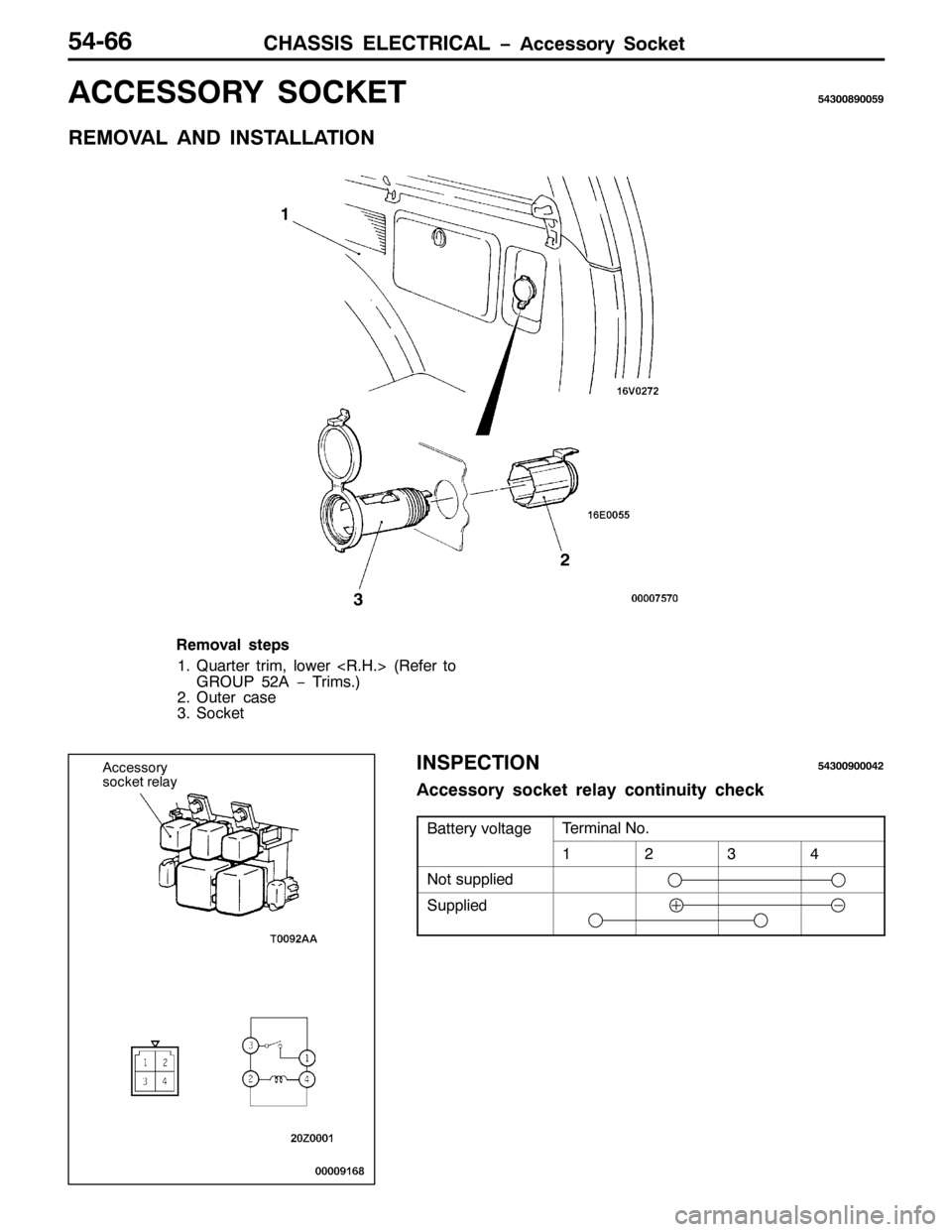 MITSUBISHI PAJERO SPORT 1998 Workshop Manual &+$66,6 (/(&75,&$/ ï$FFHVVRU\ 6RFNHW87099
$&&(6625< 62&.(787633;<338<
5(029$/ $1 ,167$//$7,21
5
6 4
5HPRYDO VWHSV
414XDUWHU WULP/ORZHU?51+1!+5HIHU WR
*528385$ï7ULPV1,
512XWHU FDVH
616RFNHW
,163(&7, MITSUBISHI PAJERO SPORT 1998 Workshop Manual &+$66,6 (/(&75,&$/ ï$FFHVVRU\ 6RFNHW87099
$&&(6625< 62&.(787633;<338<
5(029$/ $1 ,167$//$7,21
5
6 4
5HPRYDO VWHSV
414XDUWHU WULP/ORZHU?51+1!+5HIHU WR
*528385$ï7ULPV1,
512XWHU FDVH
616RFNHW
,163(&7,