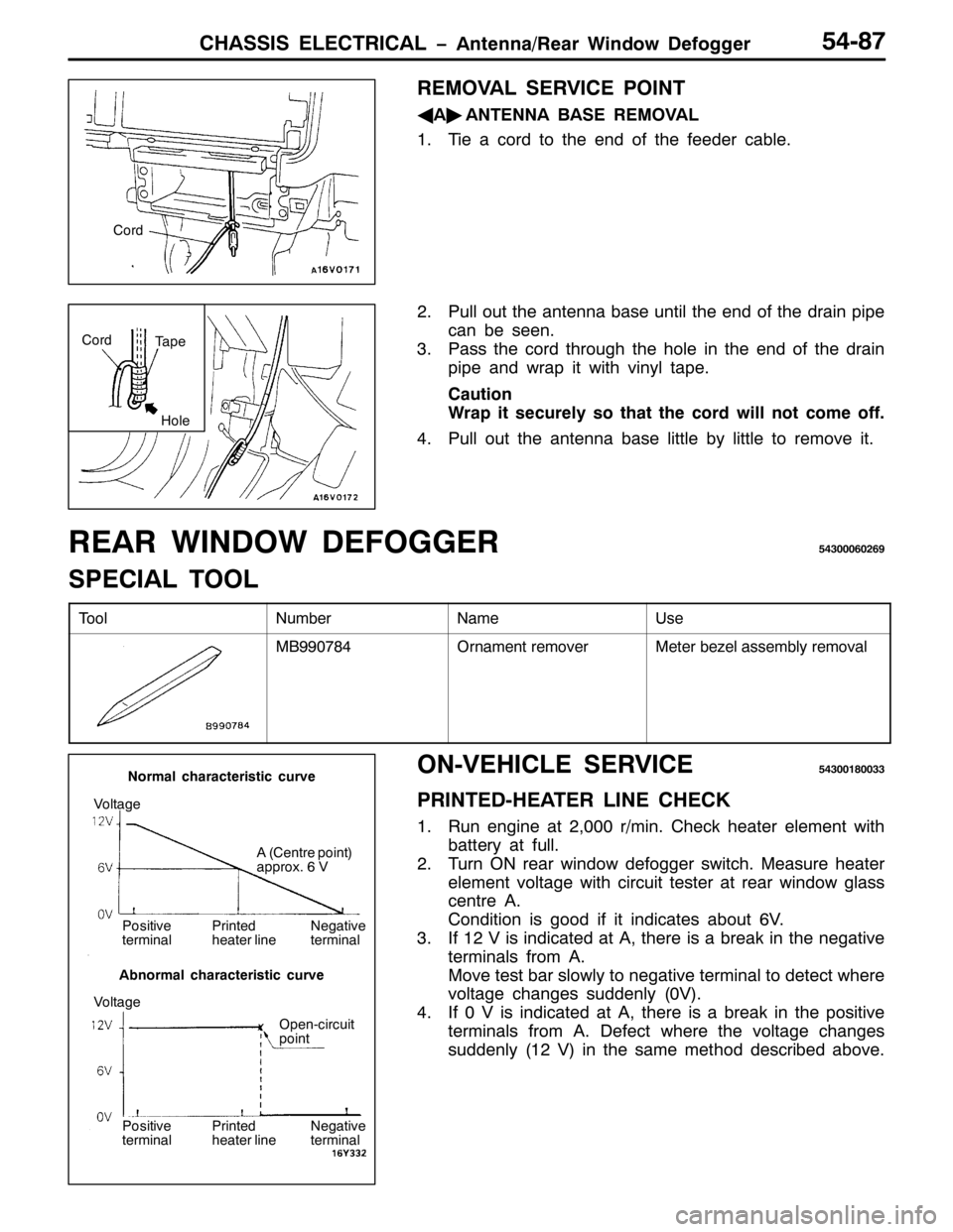 MITSUBISHI PAJERO SPORT 1998 Workshop Manual &+$66,6 (/(&75,&$/ ï$QWHQQD25HDU :LQGRZ HIRJJHU870;:
5(029$/ 6(59,&( 32,17
*
$ò
$17(11$ %$6( 5(029$/
417LH D FRUG WR WKH HQG RI WKH IHHGHU FDEOH1
513XOO RXW WKH DQWHQQD EDVH XQWLO WKH HQG RI WKH GU MITSUBISHI PAJERO SPORT 1998 Workshop Manual &+$66,6 (/(&75,&$/ ï$QWHQQD25HDU :LQGRZ HIRJJHU870;:
5(029$/ 6(59,&( 32,17
*
$ò
$17(11$ %$6( 5(029$/
417LH D FRUG WR WKH HQG RI WKH IHHGHU FDEOH1
513XOO RXW WKH DQWHQQD EDVH XQWLO WKH HQG RI WKH GU
