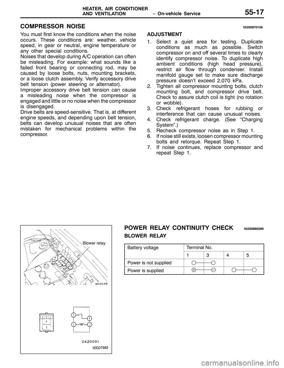 MITSUBISHI PAJERO SPORT 1998 Workshop Manual ï2Q0YHKLFOH 6HUYLFH +($7(5/$,5 &21,7,21(5
$1 9(17,/$7,218804:
&2035(6625 12,6(88533;:3489
<RX PXVW ILUVW NQRZ WKH FRQGLWLRQV ZKHQ WKH QRLVH
RFFXUV17KHVH FRQGLWLRQV DUH=ZHDWKHU/YHKLFOH
VSHHG/LQ JHDU MITSUBISHI PAJERO SPORT 1998 Workshop Manual ï2Q0YHKLFOH 6HUYLFH +($7(5/$,5 &21,7,21(5
$1 9(17,/$7,218804:
&2035(6625 12,6(88533;:3489
<RX PXVW ILUVW NQRZ WKH FRQGLWLRQV ZKHQ WKH QRLVH
RFFXUV17KHVH FRQGLWLRQV DUH=ZHDWKHU/YHKLFOH
VSHHG/LQ JHDU