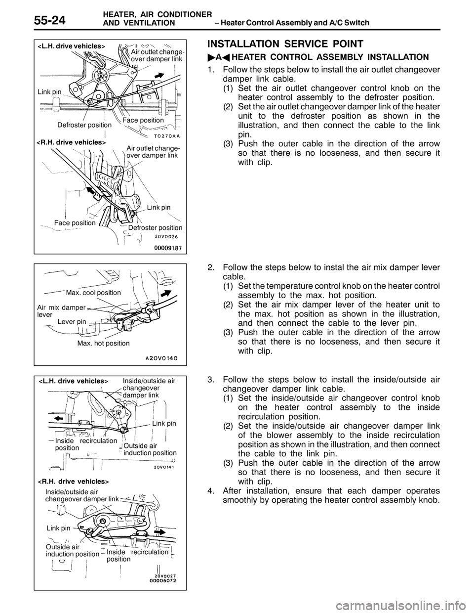 MITSUBISHI PAJERO SPORT 1998 Workshop Manual ï +HDWHU &RQWURO $VVHPEO\ DQG $2& 6ZLWFK +($7(5/$,5 &21,7,21(5
$1 9(17,/$7,2188057
,167$//$7,21 6(59,&( 32,17
ò$
*+($7(5 &21752/ $66(0%/< ,167$//$7,21
41)ROORZ WKH VWHSV EHORZ WR LQVWDOO WKH DLU R MITSUBISHI PAJERO SPORT 1998 Workshop Manual ï +HDWHU &RQWURO $VVHPEO\ DQG $2& 6ZLWFK +($7(5/$,5 &21,7,21(5
$1 9(17,/$7,2188057
,167$//$7,21 6(59,&( 32,17
ò$
*+($7(5 &21752/ $66(0%/< ,167$//$7,21
41)ROORZ WKH VWHSV EHORZ WR LQVWDOO WKH DLU R
