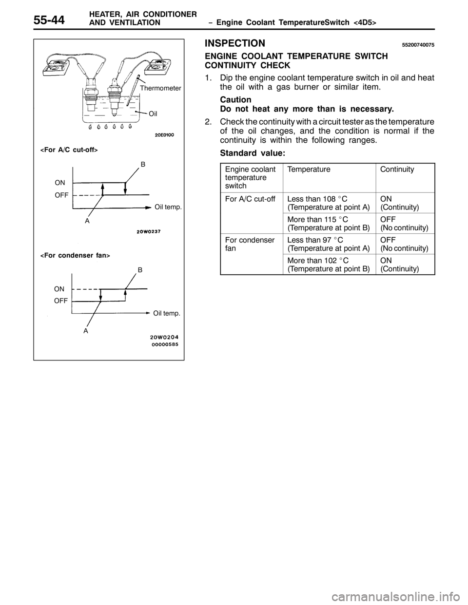 MITSUBISHI PAJERO SPORT 1998 Workshop Manual ï (QJLQH &RRODQW 7HPSHUDWXUH6ZLWFK?78! +($7(5/$,5 &21,7,21(5
$1 9(17,/$7,2188077
,163(&7,2188533:733:8
(1*,1( &22/$17 7(03(5$785( 6:,7&+
&217,18,7< &+(&.
41LS WKH HQJLQH FRRODQW WHPSHUDWXUH VZLWF MITSUBISHI PAJERO SPORT 1998 Workshop Manual ï (QJLQH &RRODQW 7HPSHUDWXUH6ZLWFK?78! +($7(5/$,5 &21,7,21(5
$1 9(17,/$7,2188077
,163(&7,2188533:733:8
(1*,1( &22/$17 7(03(5$785( 6:,7&+
&217,18,7< &+(&.
41LS WKH HQJLQH FRRODQW WHPSHUDWXUH VZLWF
