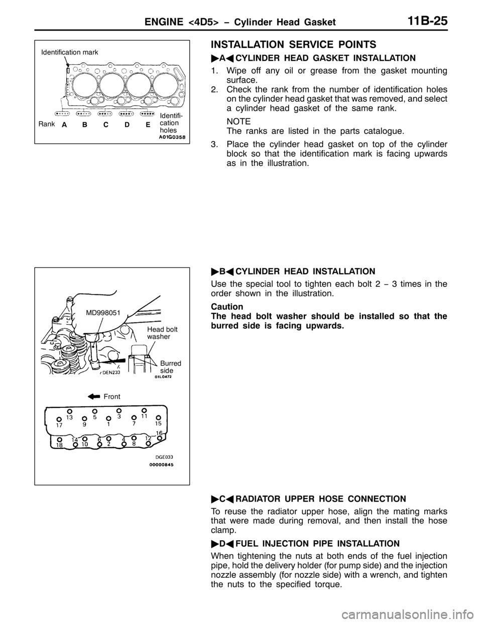 MITSUBISHI PAJERO SPORT 1998 Owners Manual (1*,1(?78!ï&\OLQGHU +HDG *DVNHW44%058
,167$//$7,21 6(59,&( 32,176
ò
$*
&</,1(5 +($ *$6.(7 ,167$//$7,21
41:LSH RII DQ\ RLO RU JUHDVH IURP WKH JDVNHW PRXQWLQJ
VXUIDFH1
51&KHFN WKH UDQN IURP WKH QXP MITSUBISHI PAJERO SPORT 1998 Owners Manual (1*,1(?78!ï&\OLQGHU +HDG *DVNHW44%058
,167$//$7,21 6(59,&( 32,176
ò
$*
&</,1(5 +($ *$6.(7 ,167$//$7,21
41:LSH RII DQ\ RLO RU JUHDVH IURP WKH JDVNHW PRXQWLQJ
VXUIDFH1
51&KHFN WKH UDQN IURP WKH QXP