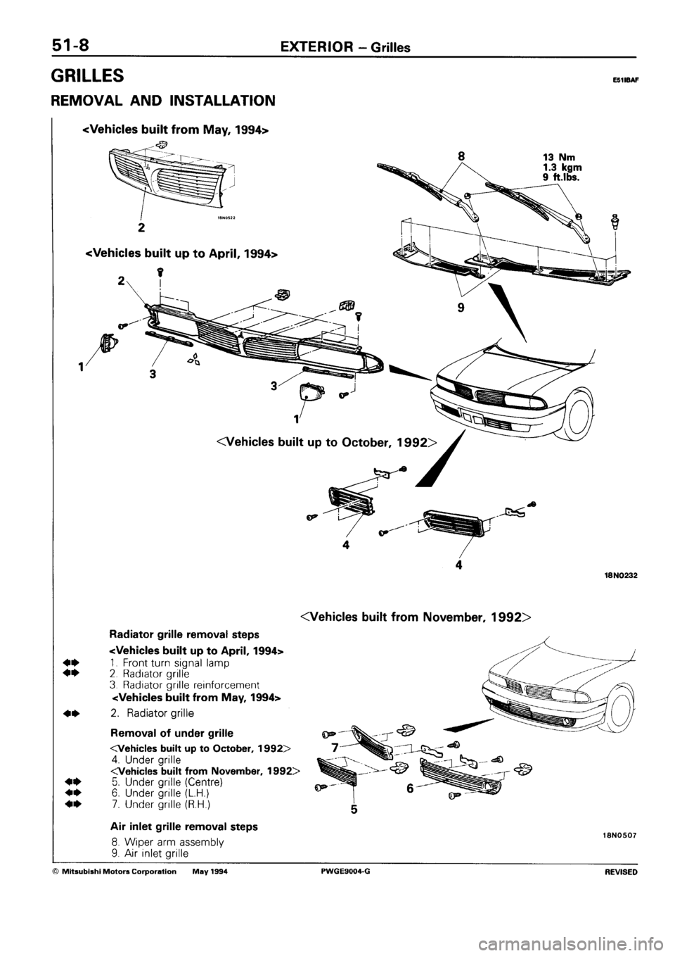 MITSUBISHI SIGMA 1991  Workshop Manual 