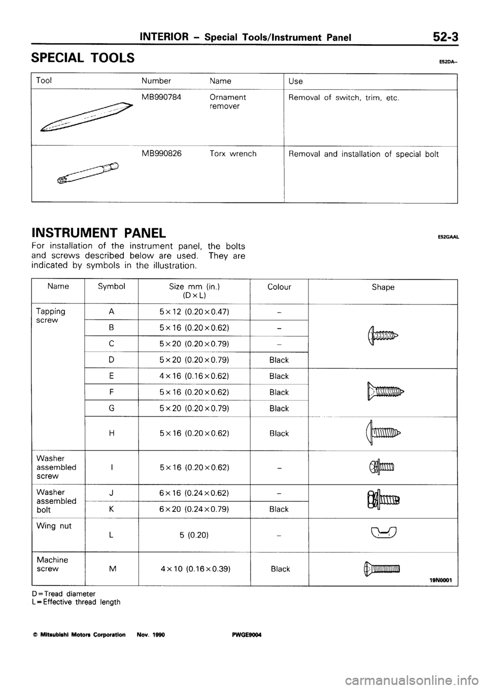 MITSUBISHI SIGMA 1991  Workshop Manual 