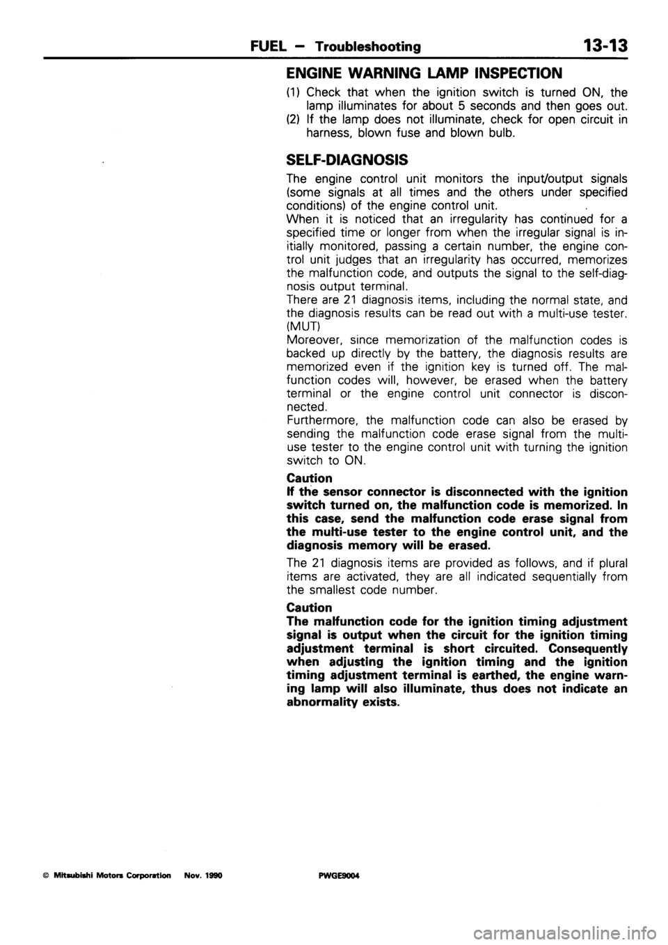 MITSUBISHI SIGMA 1991 Workshop Manual MITSUBISHI SIGMA 1991 Workshop Manual