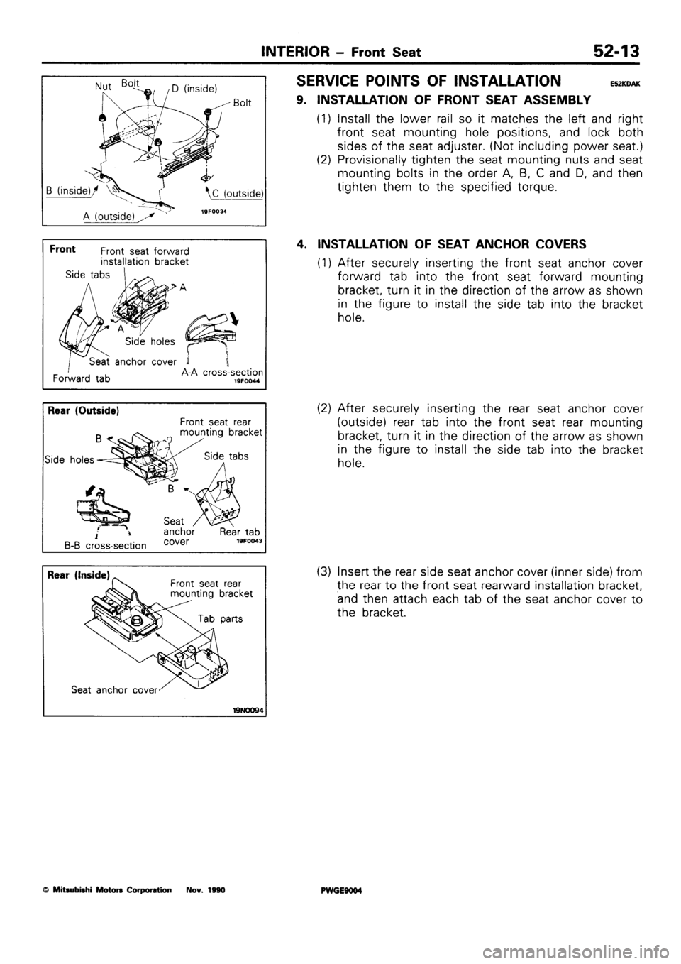 MITSUBISHI SIGMA 1991  Workshop Manual 