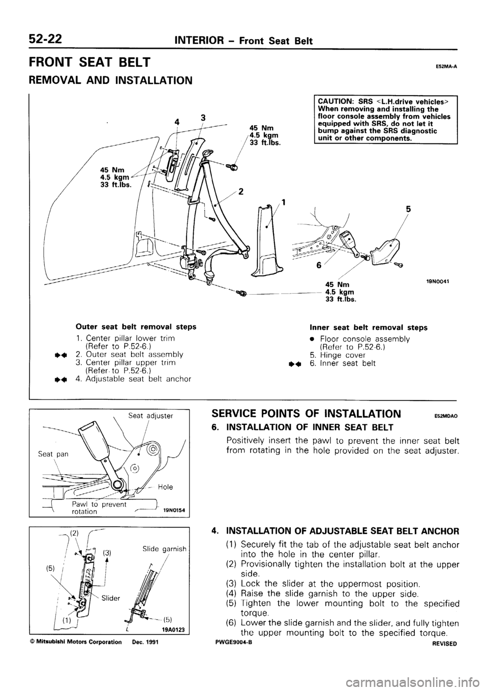 MITSUBISHI SIGMA 1991  Workshop Manual 