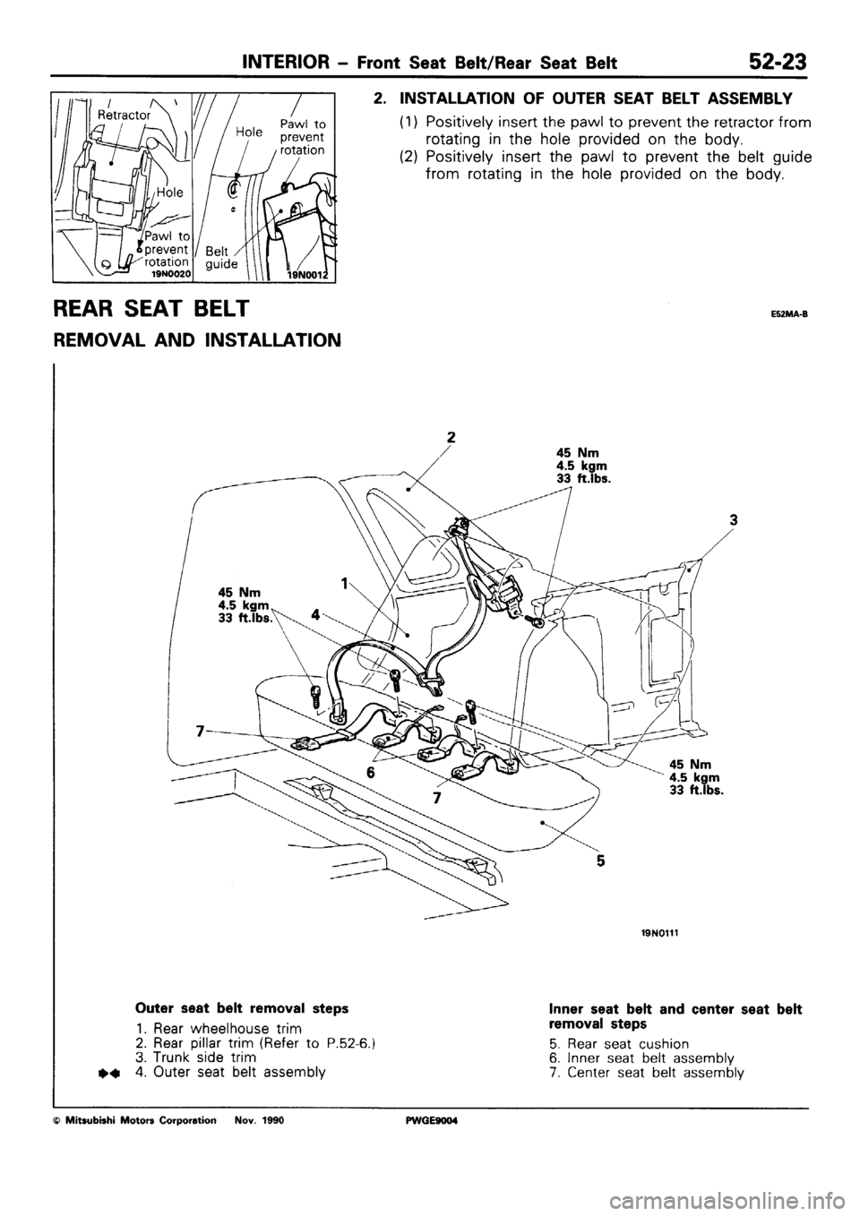 MITSUBISHI SIGMA 1991  Workshop Manual 