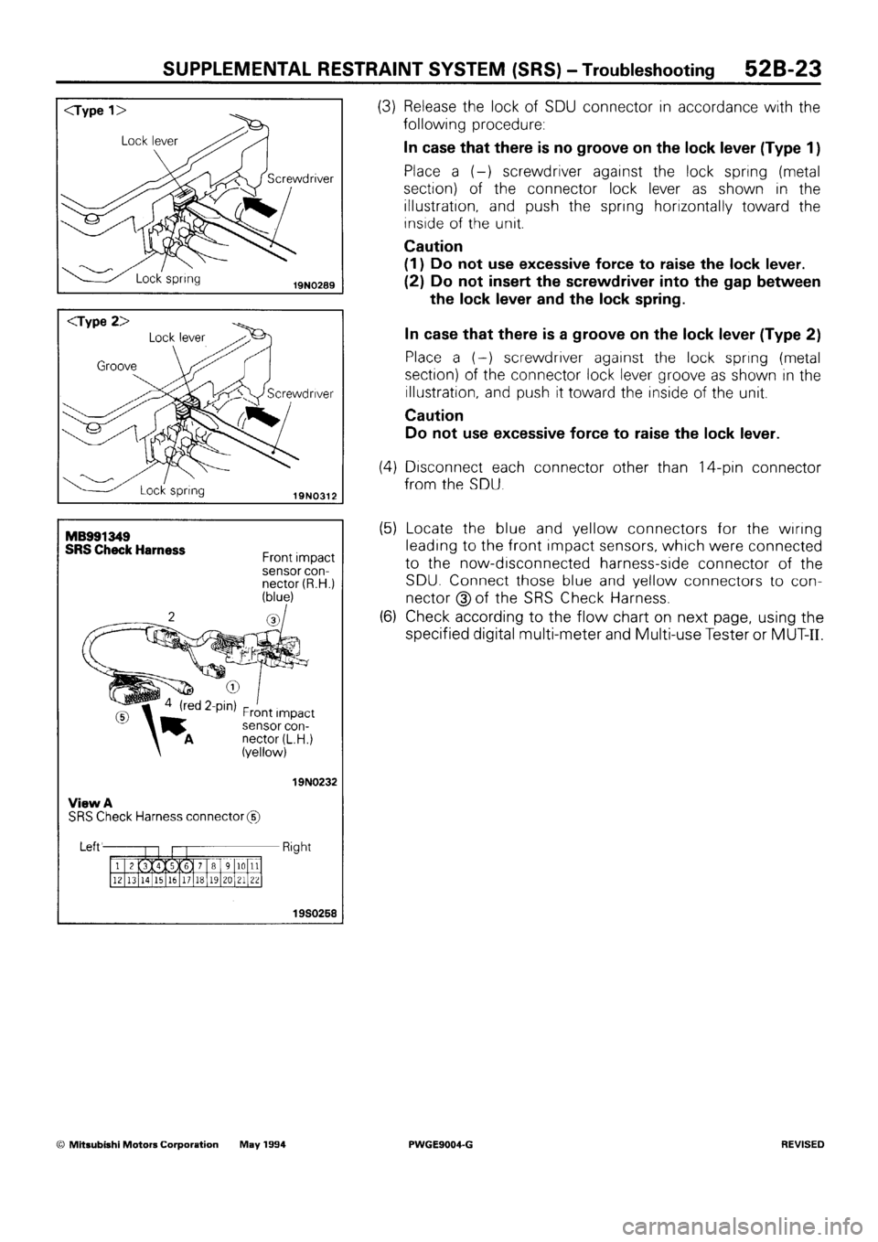 MITSUBISHI SIGMA 1991  Workshop Manual 