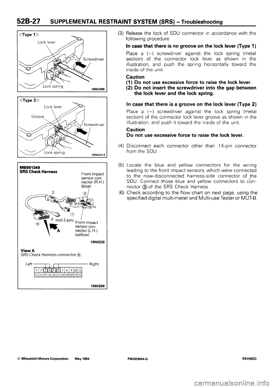 MITSUBISHI SIGMA 1991  Workshop Manual 