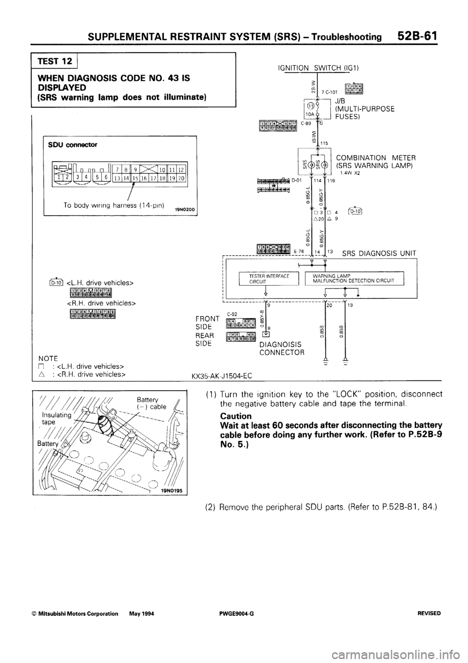 MITSUBISHI SIGMA 1991  Workshop Manual 