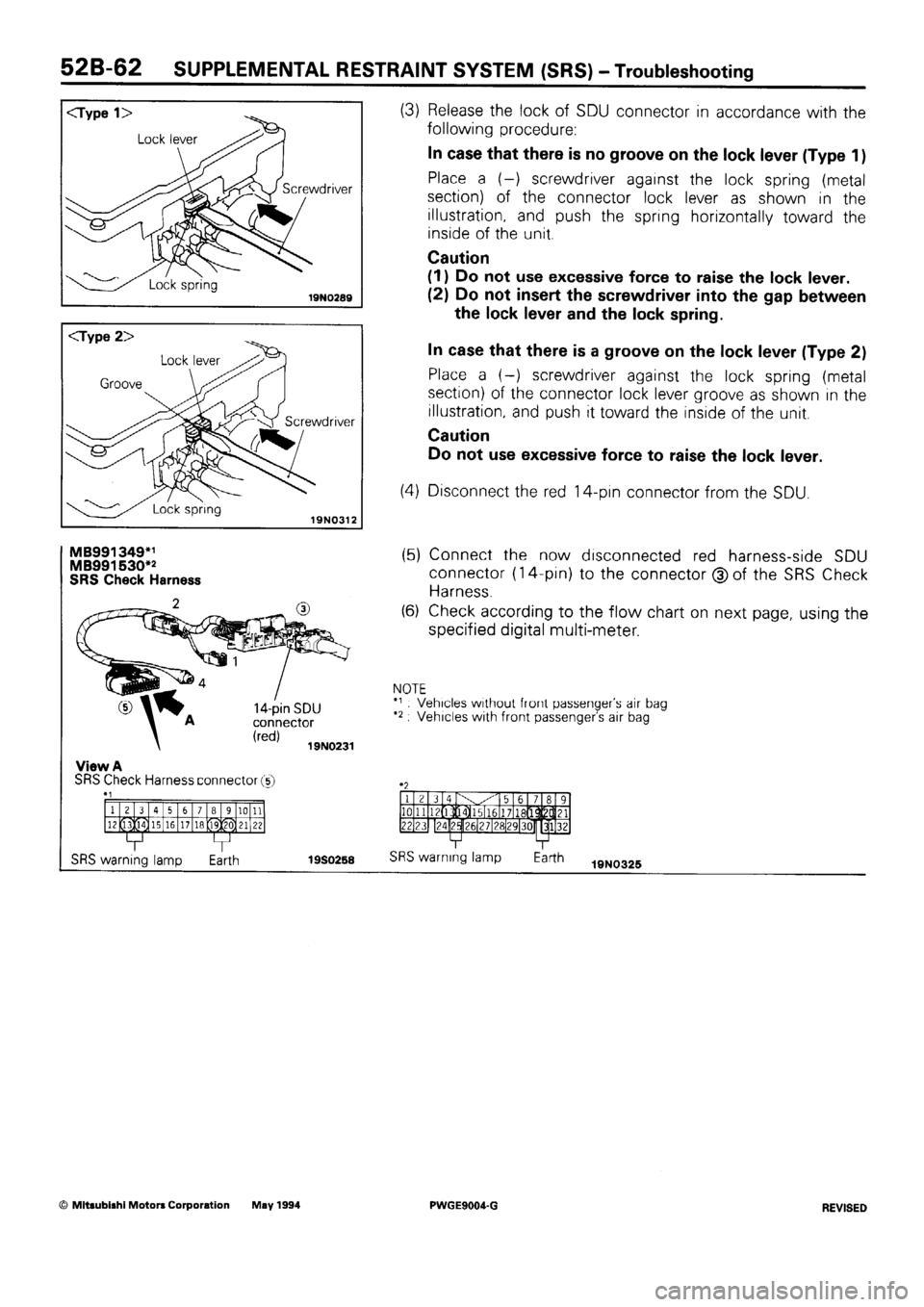 MITSUBISHI SIGMA 1991  Workshop Manual 