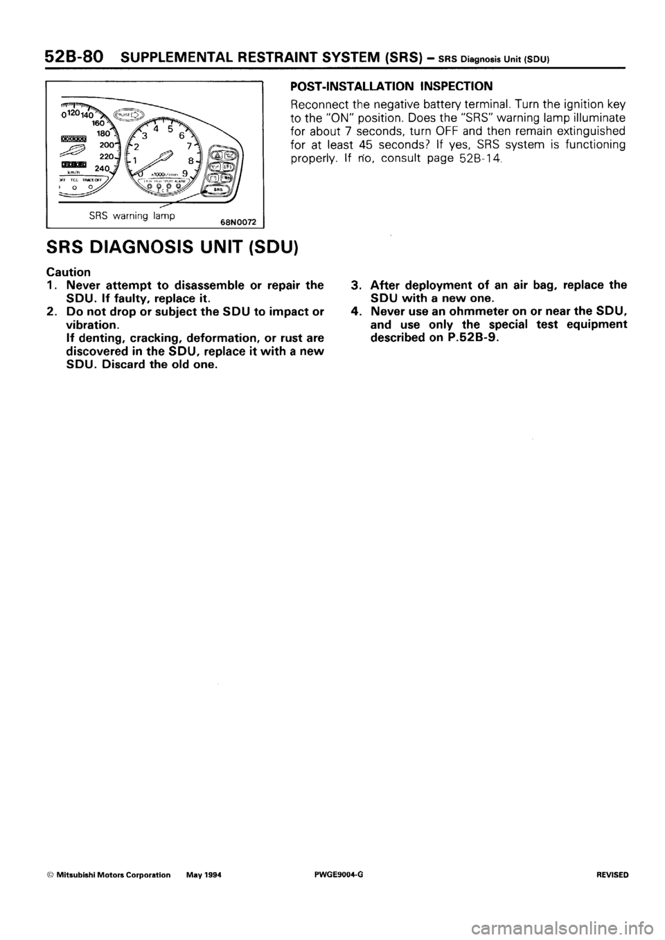 MITSUBISHI SIGMA 1991 Workshop Manual MITSUBISHI SIGMA 1991 Workshop Manual