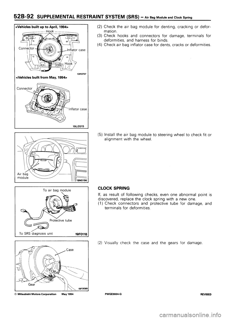MITSUBISHI SIGMA 1991  Workshop Manual 