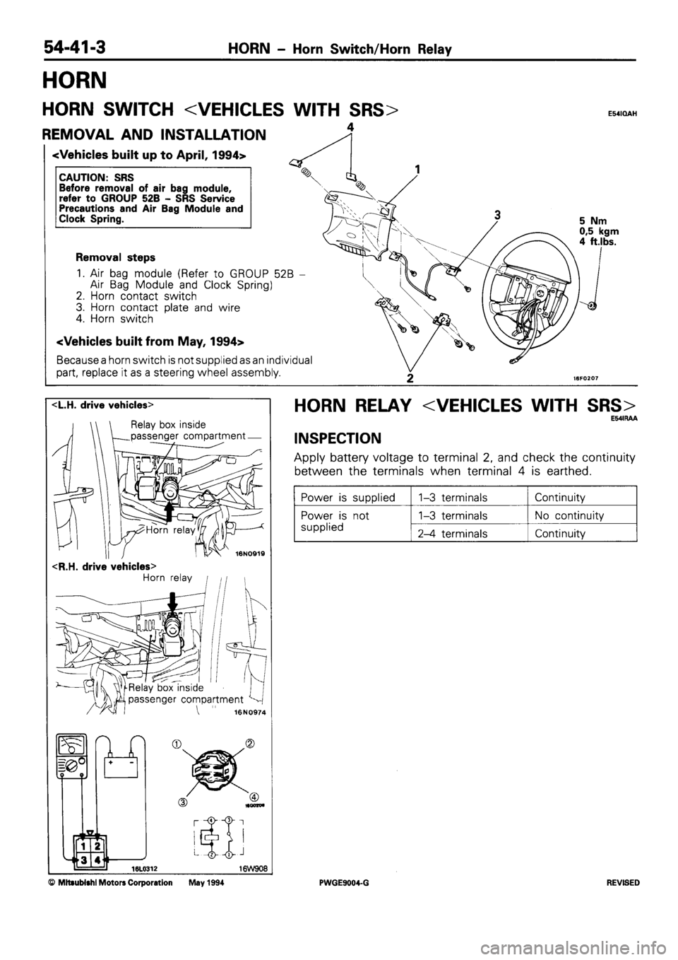 MITSUBISHI SIGMA 1991  Workshop Manual 