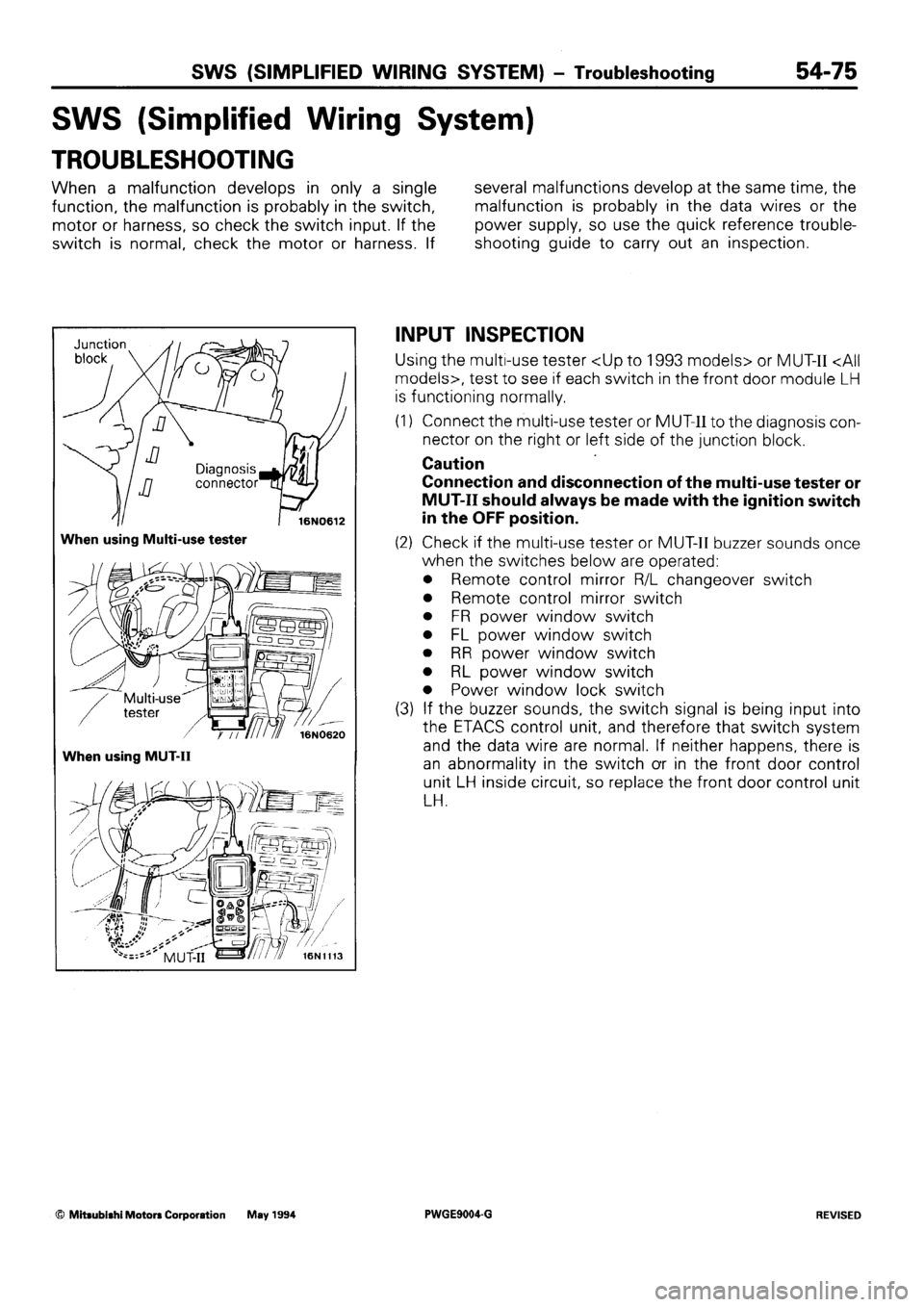 MITSUBISHI SIGMA 1991  Workshop Manual 