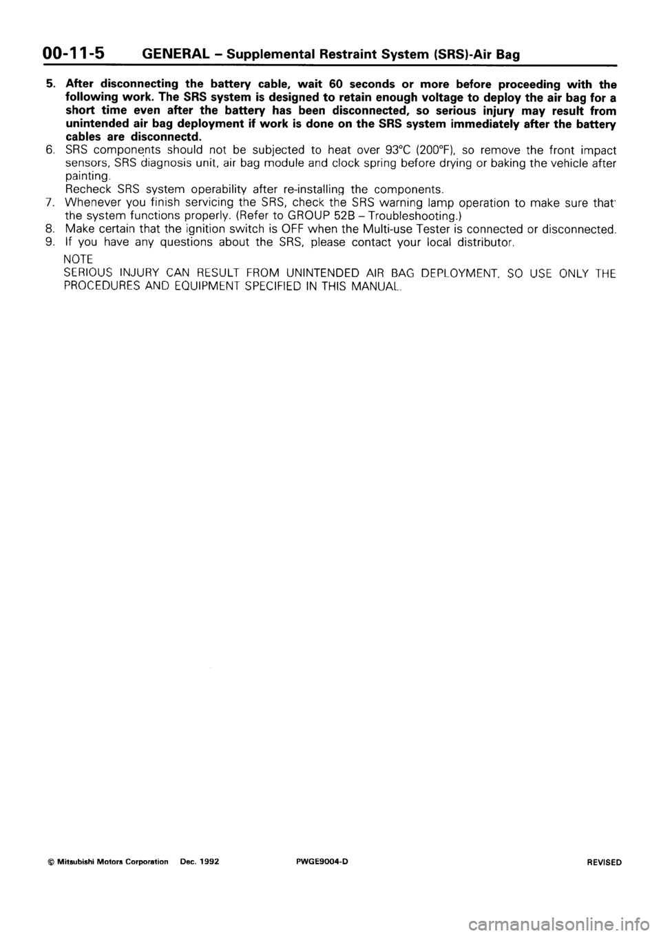 MITSUBISHI SIGMA 1991 User Guide MITSUBISHI SIGMA 1991 User Guide