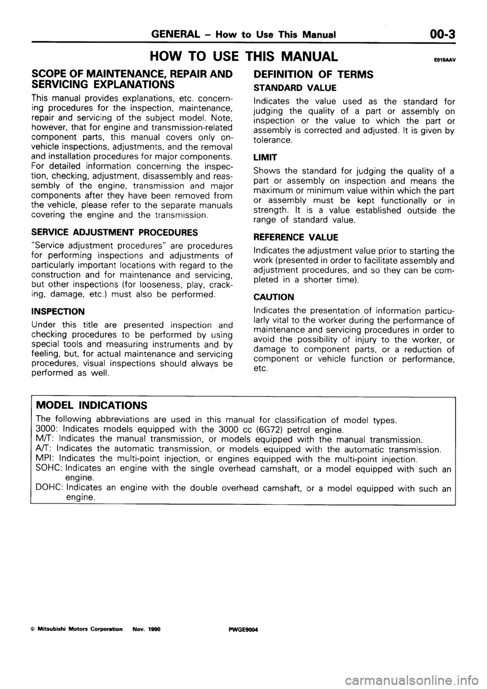 MITSUBISHI SIGMA 1991 Workshop Manual MITSUBISHI SIGMA 1991 Workshop Manual